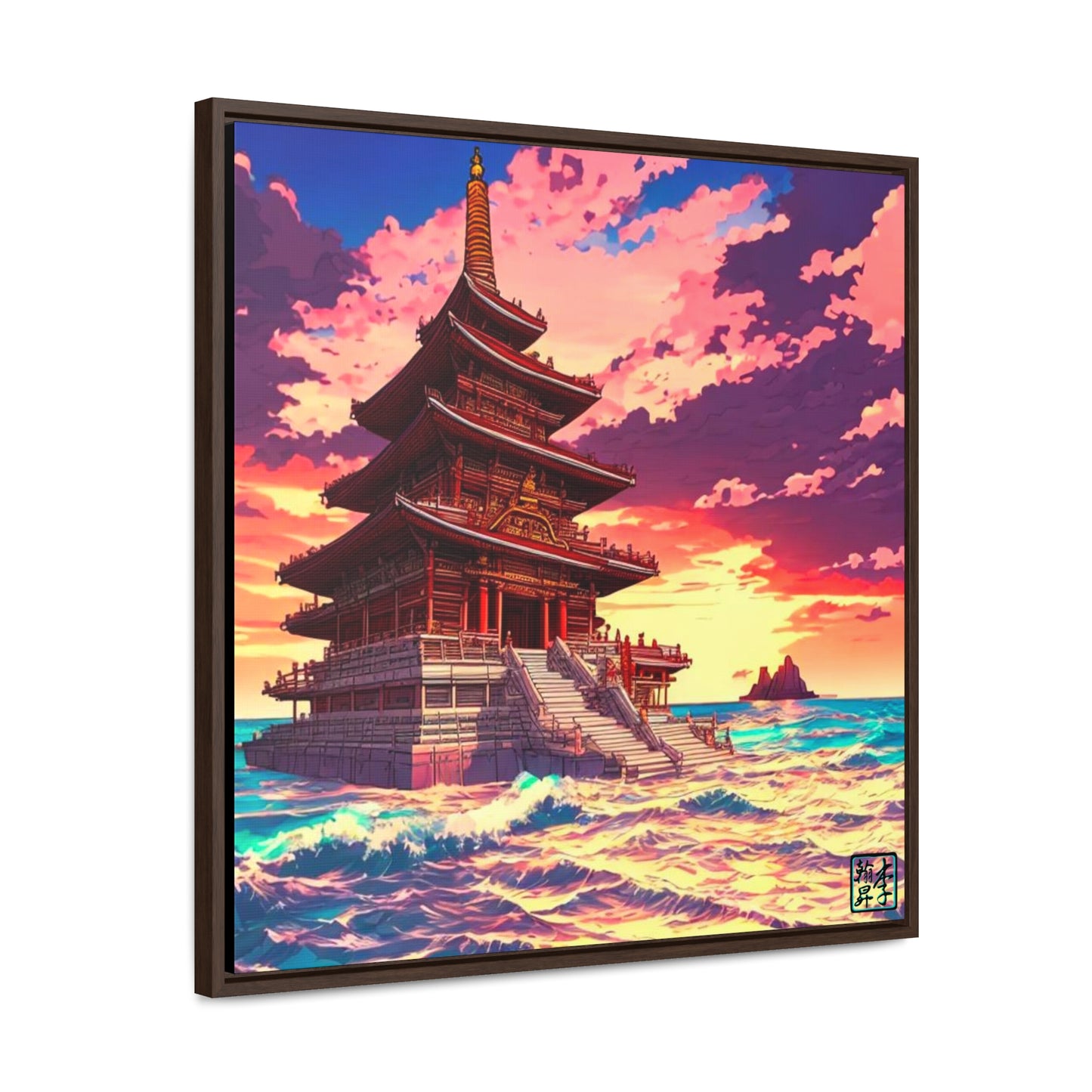 Temple on the Seas - Gallery Canvas Wraps, Square Frame