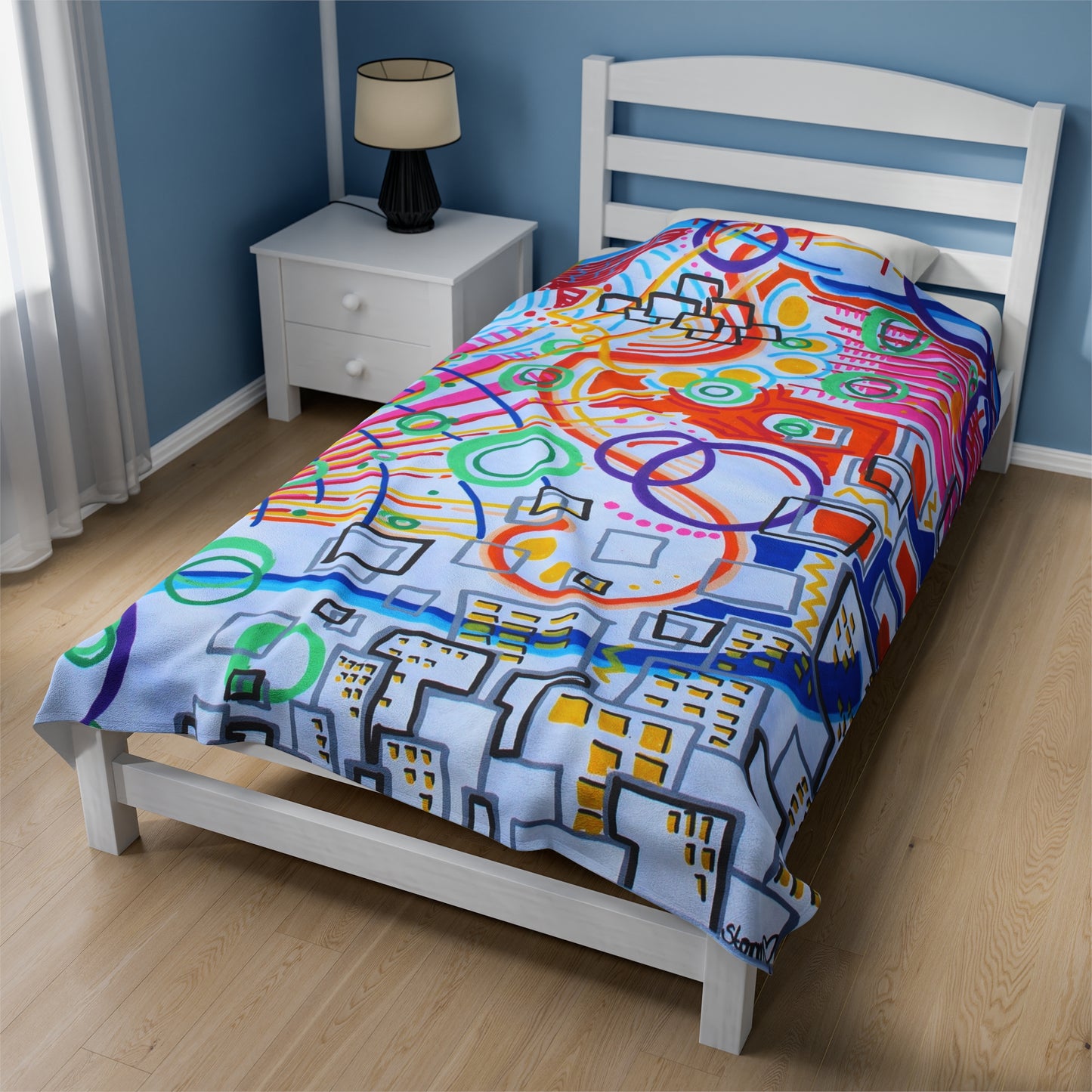 The City- Velveteen Plush Blanket