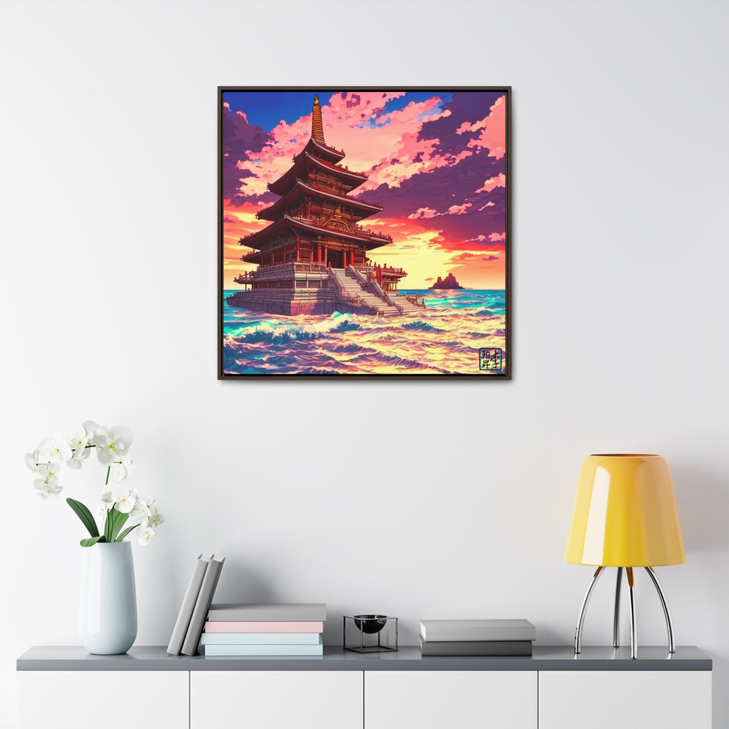 Temple on the Seas - Gallery Canvas Wraps, Square Frame