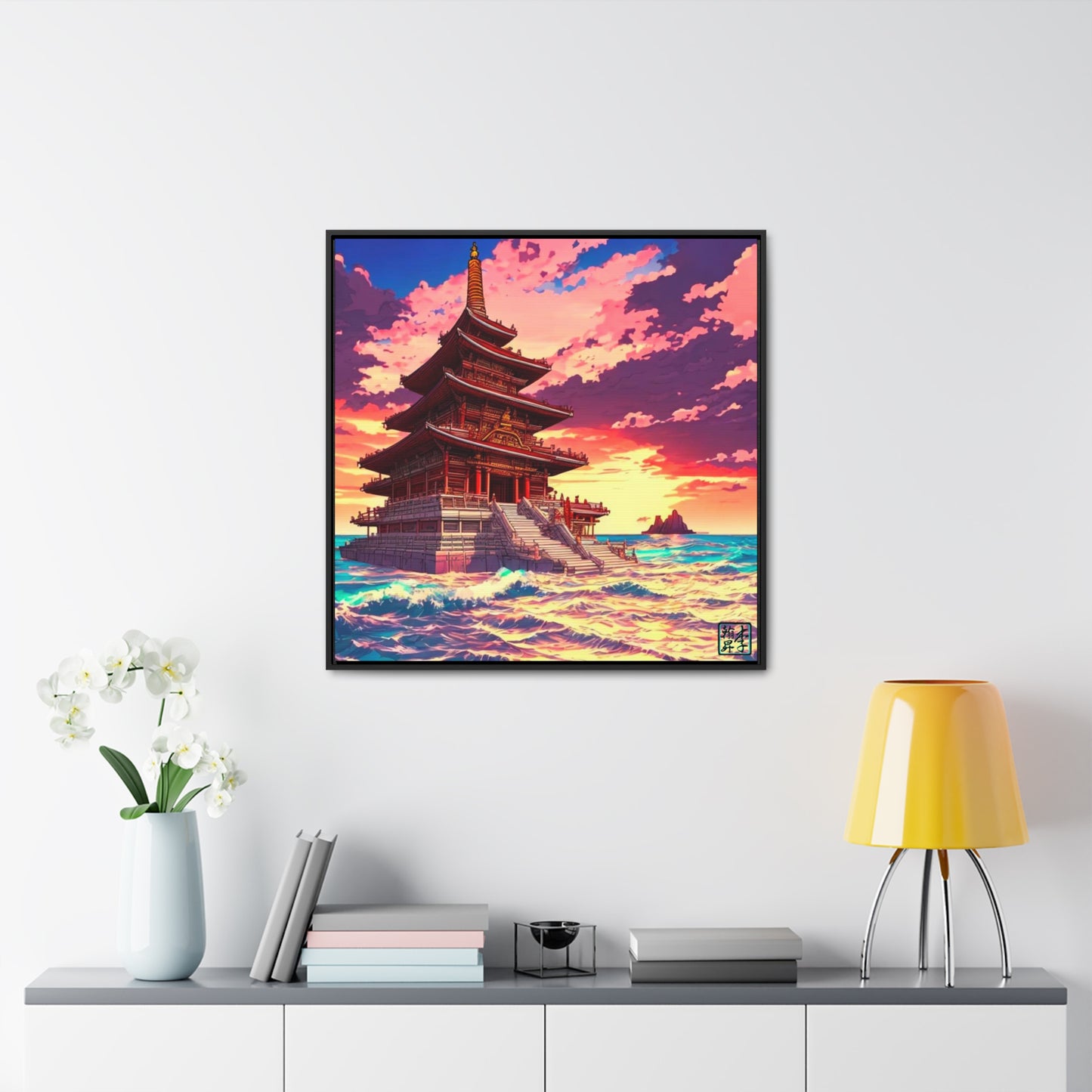 Temple on the Seas - Gallery Canvas Wraps, Square Frame