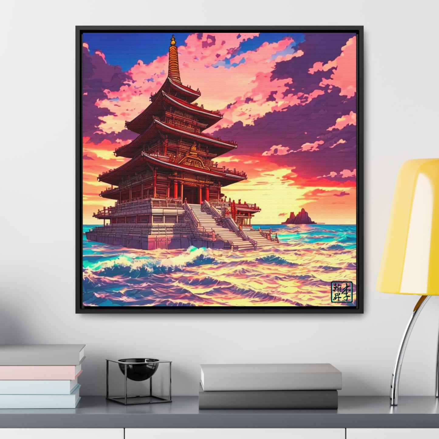 Temple on the Seas - Gallery Canvas Wraps, Square Frame