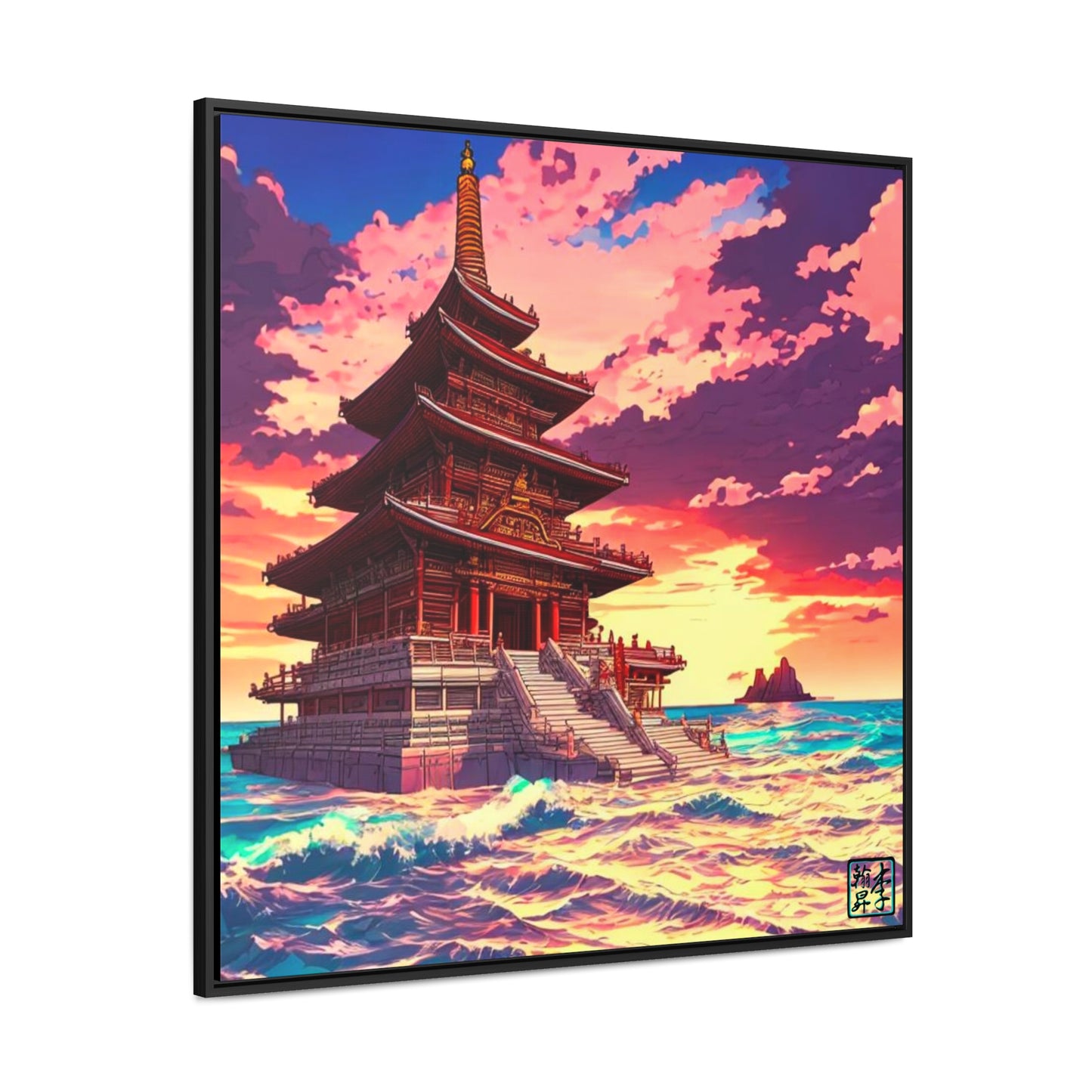 Temple on the Seas - Gallery Canvas Wraps, Square Frame