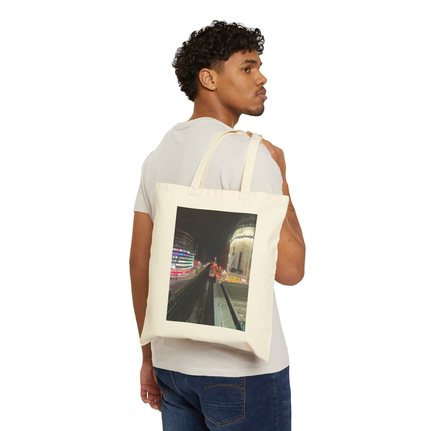 Taipei MRT Night - Cotton Canvas Tote Bag