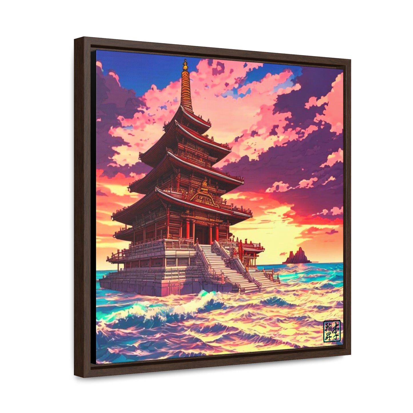Temple on the Seas - Gallery Canvas Wraps, Square Frame