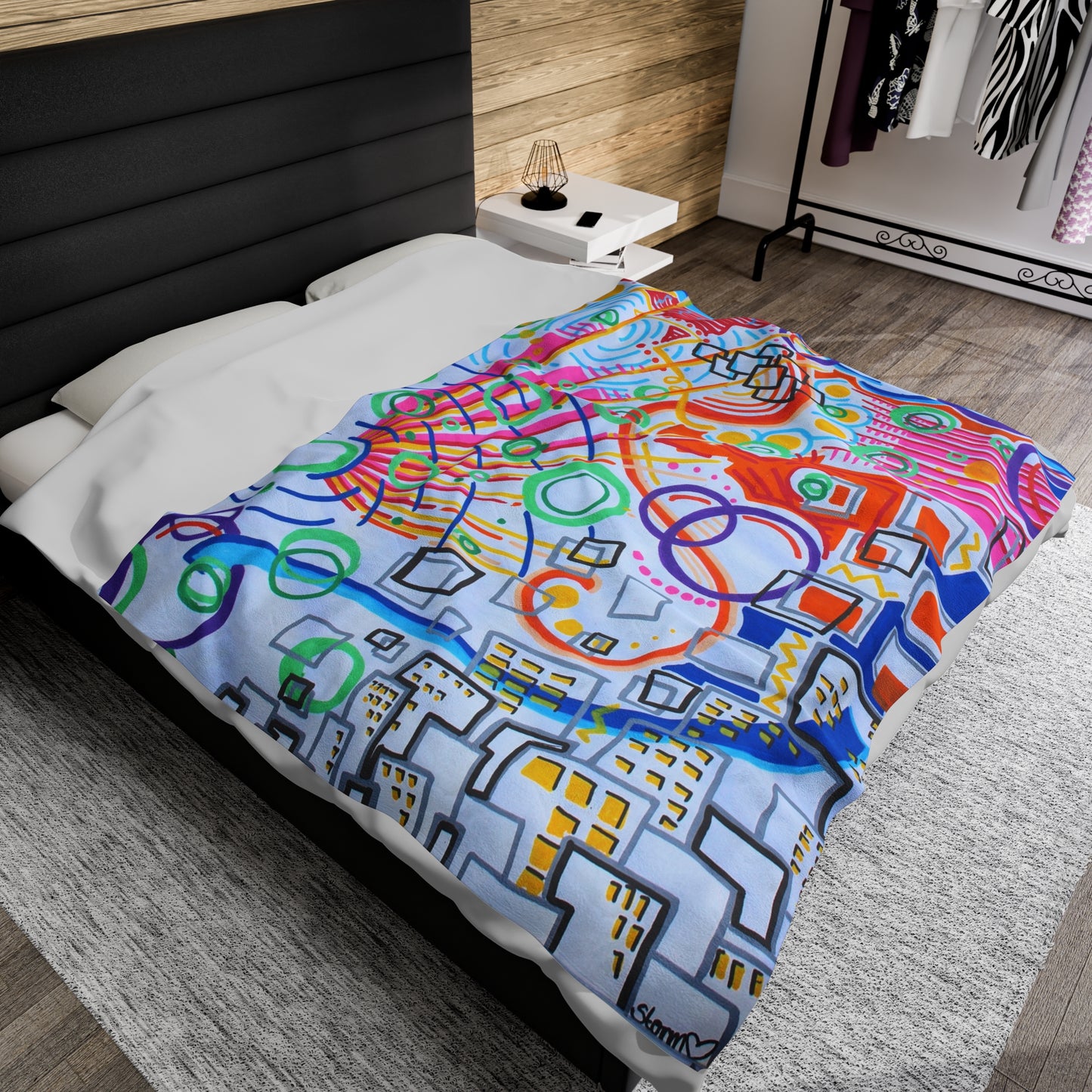 The City- Velveteen Plush Blanket