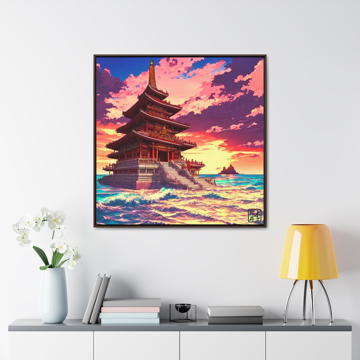 Temple on the Seas - Gallery Canvas Wraps, Square Frame