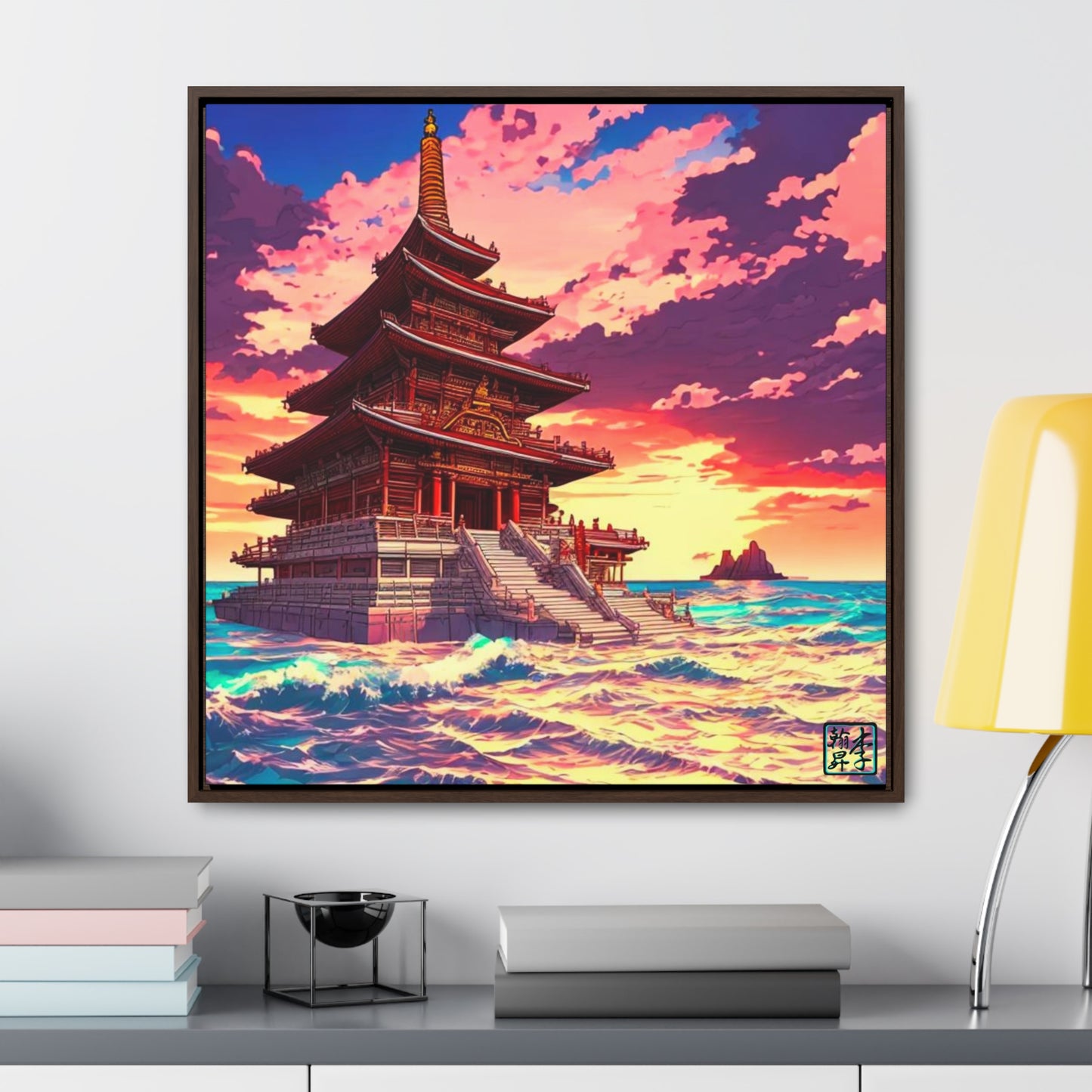 Temple on the Seas - Gallery Canvas Wraps, Square Frame