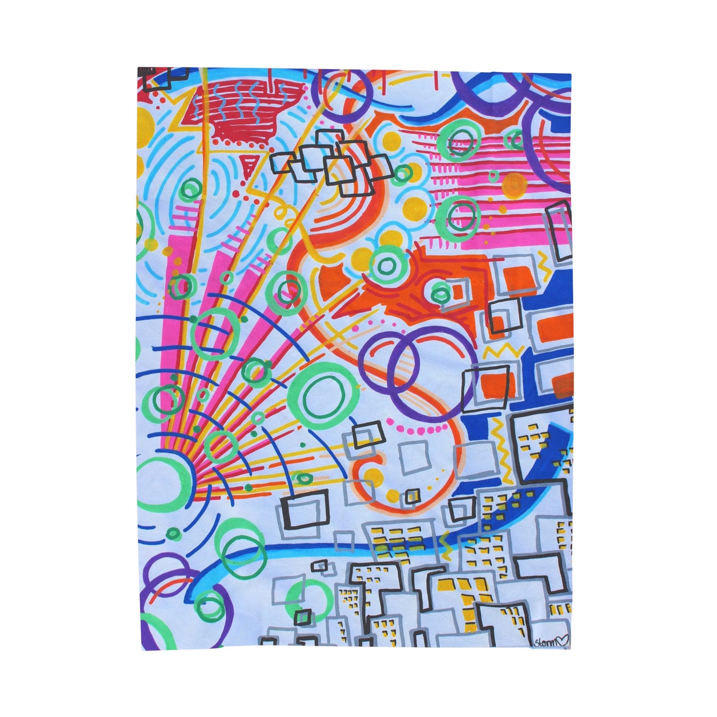 The City- Velveteen Plush Blanket