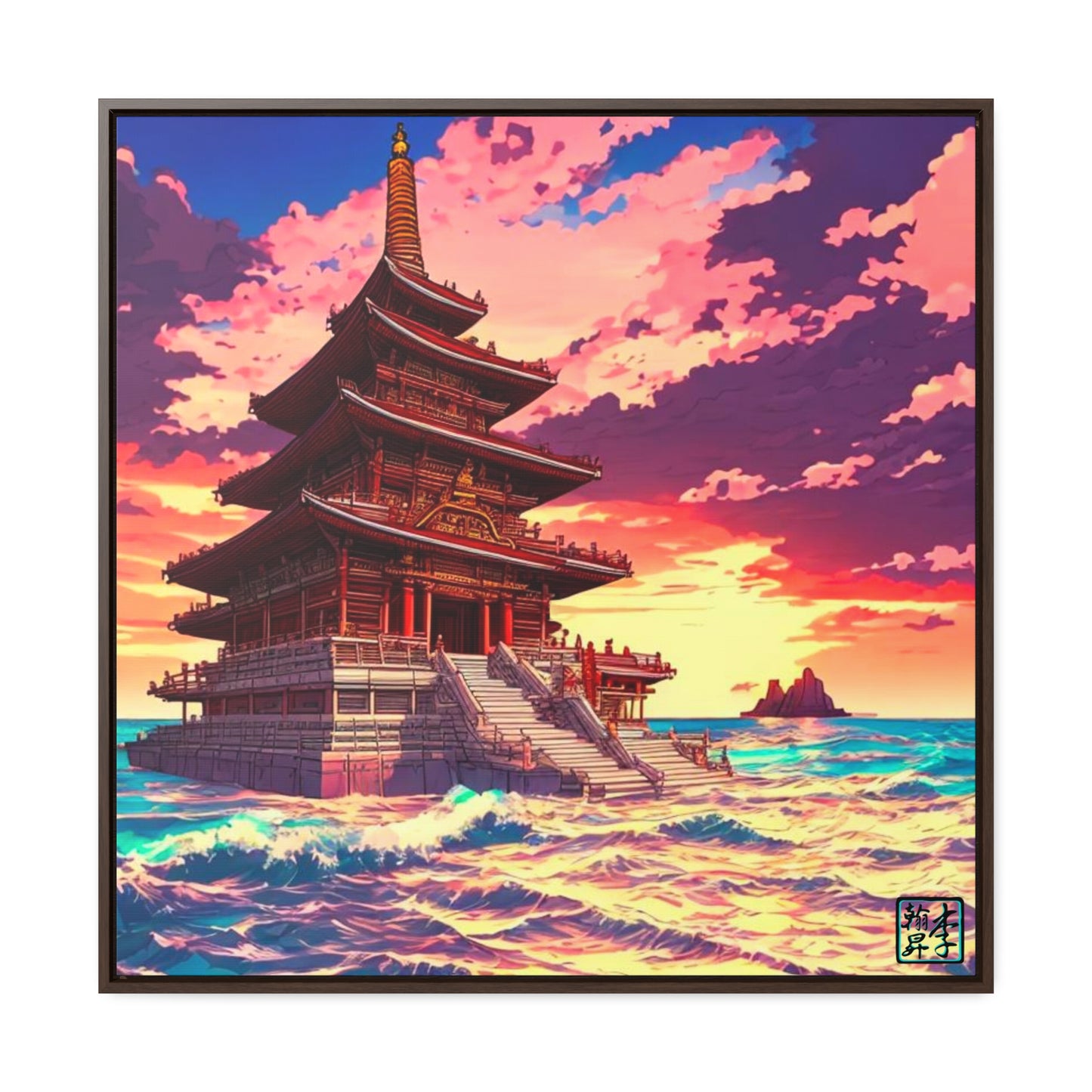 Temple on the Seas - Gallery Canvas Wraps, Square Frame