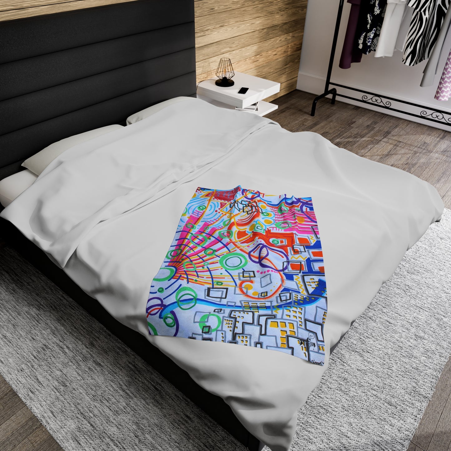 The City- Velveteen Plush Blanket