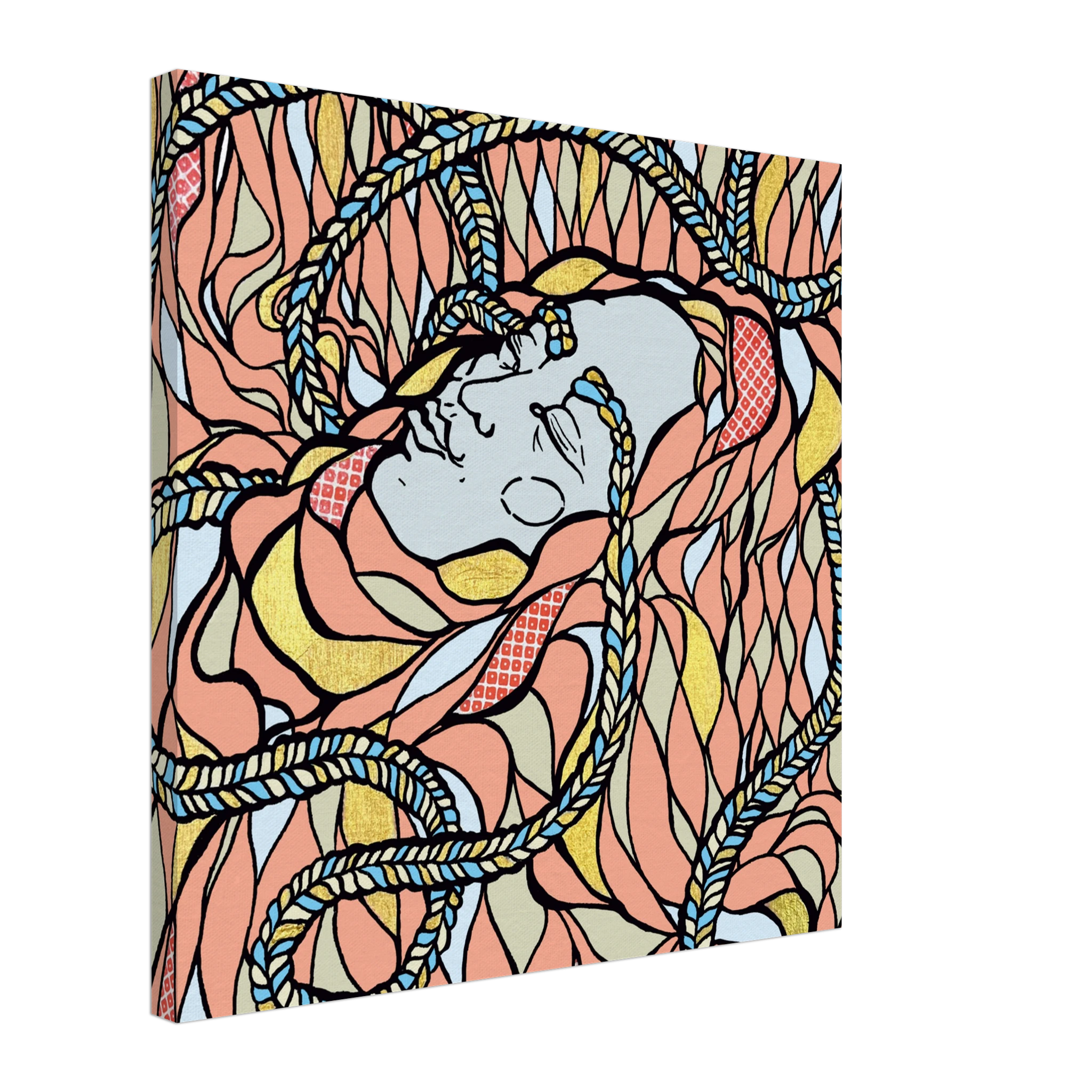 Canvas print of a swaddled woman by Chris Foster, limited edition art from The Art Collective International, 20x24 inches