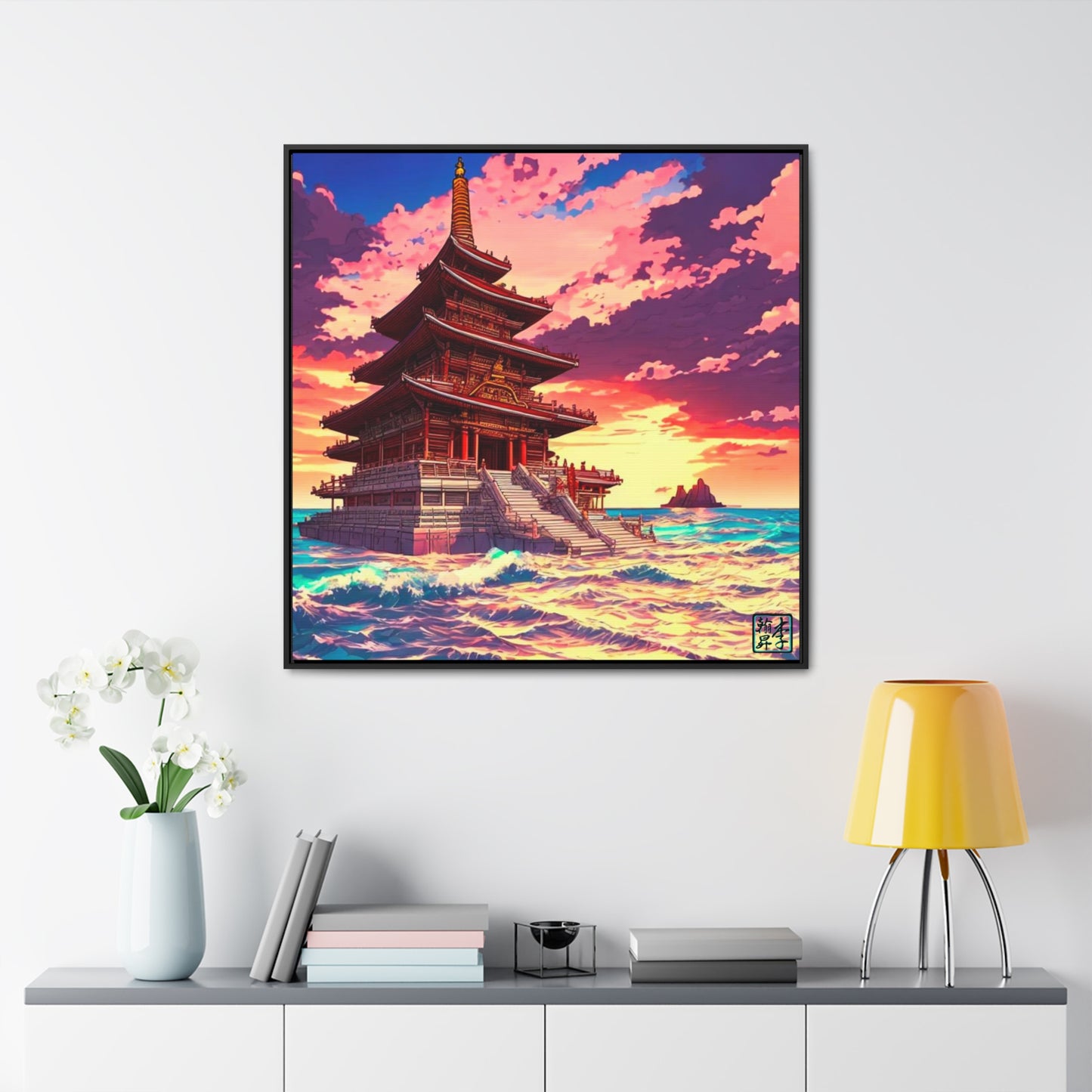 Temple on the Seas - Gallery Canvas Wraps, Square Frame