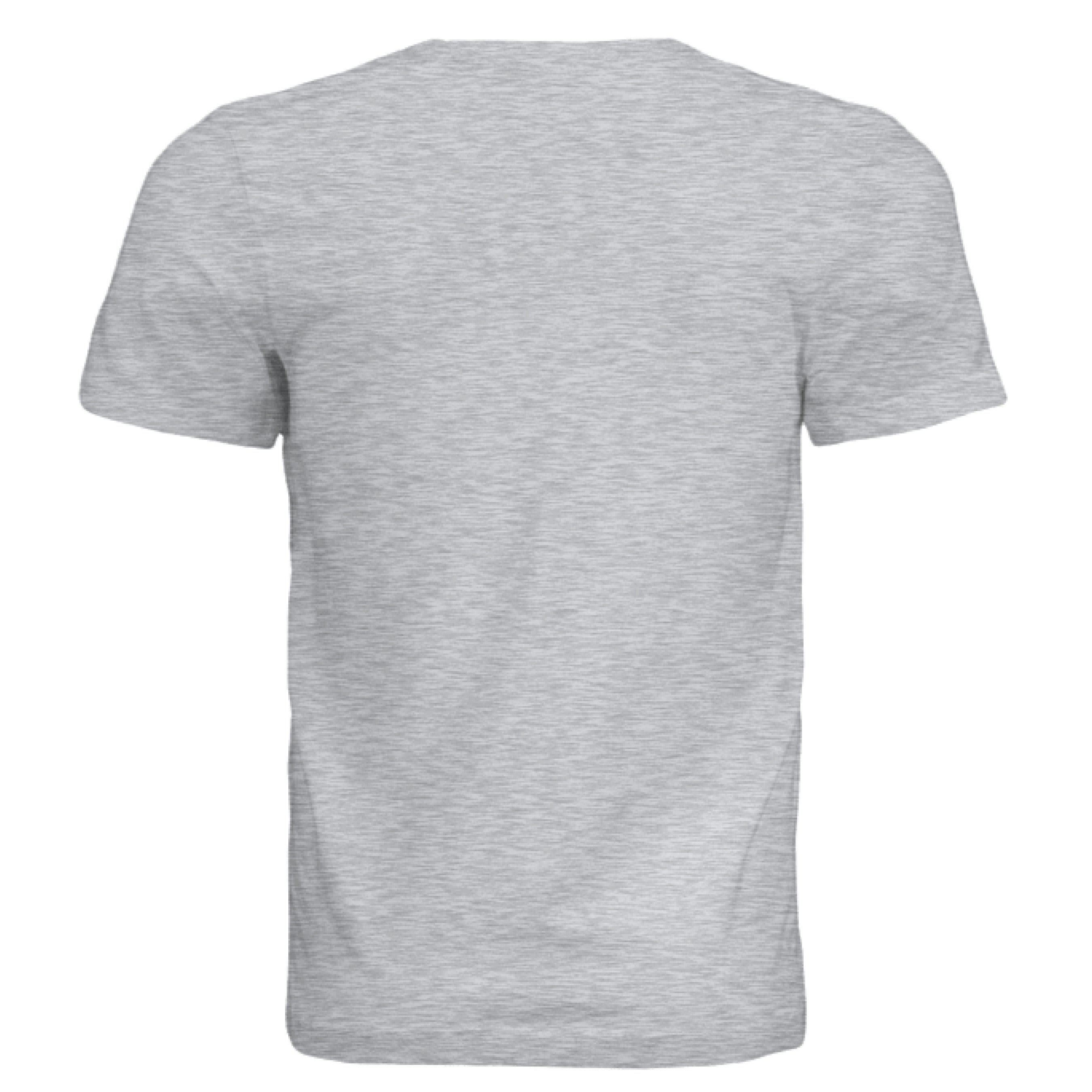 Close-up of the Ghost T-Shirt's ribbed crew neckline with visible stitching in black, showcasing soft cotton fabric and slim