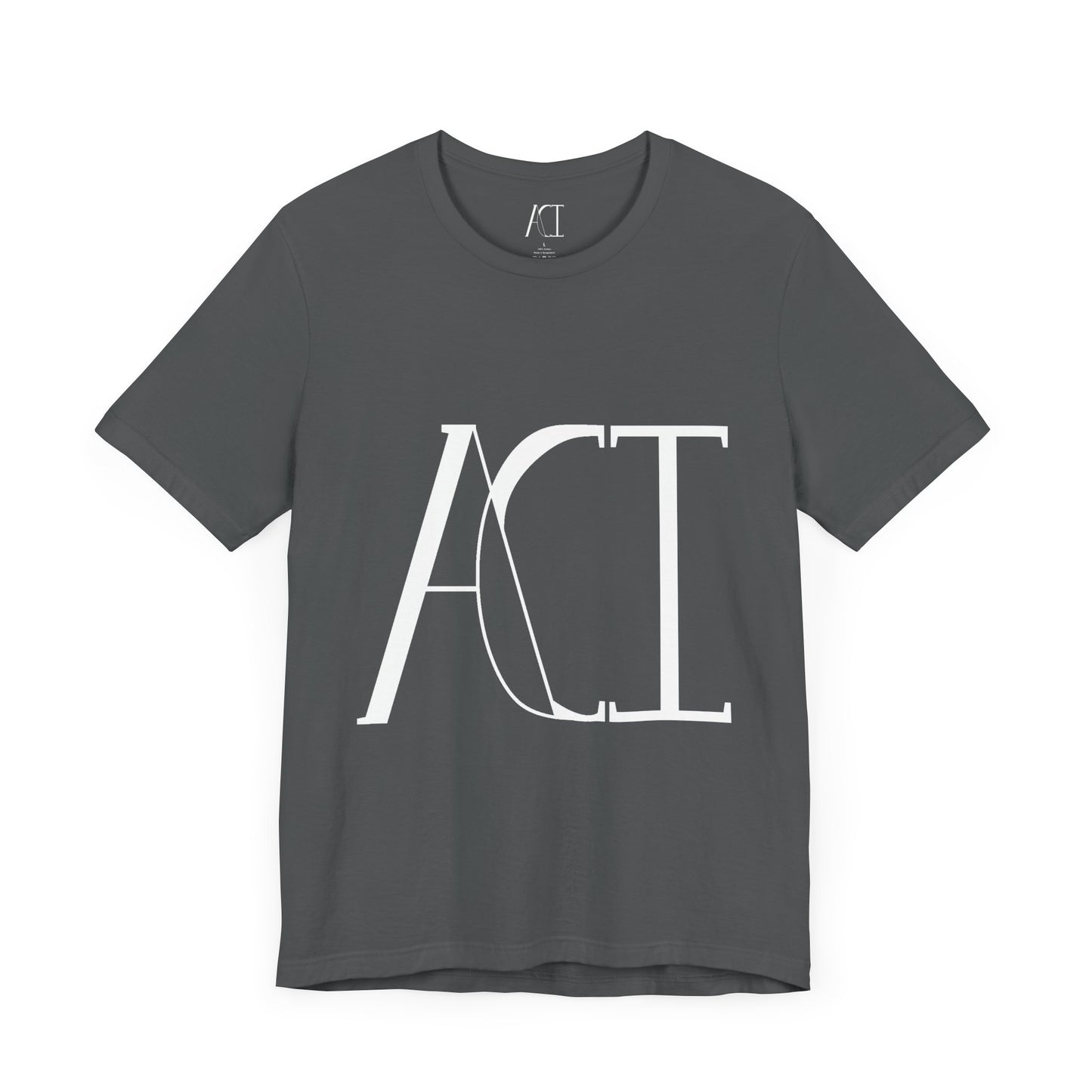 This is a asphalt crewneck ACI t-shirt. The front showcases a large ACI logo in the middle of the shirt. The print is white and is printed with the size label in white on the inside of the shirt. The tab also has the ACI logo.