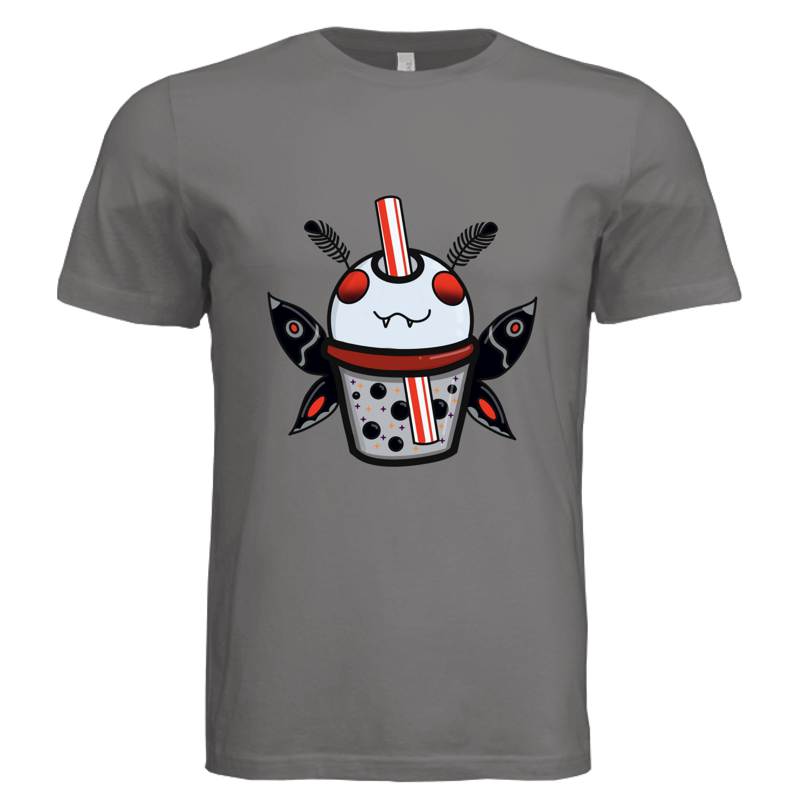 Close-up of the Mothman Boba T-Shirt's vibrant front graphic highlighting detailed print on soft cotton fabric with a