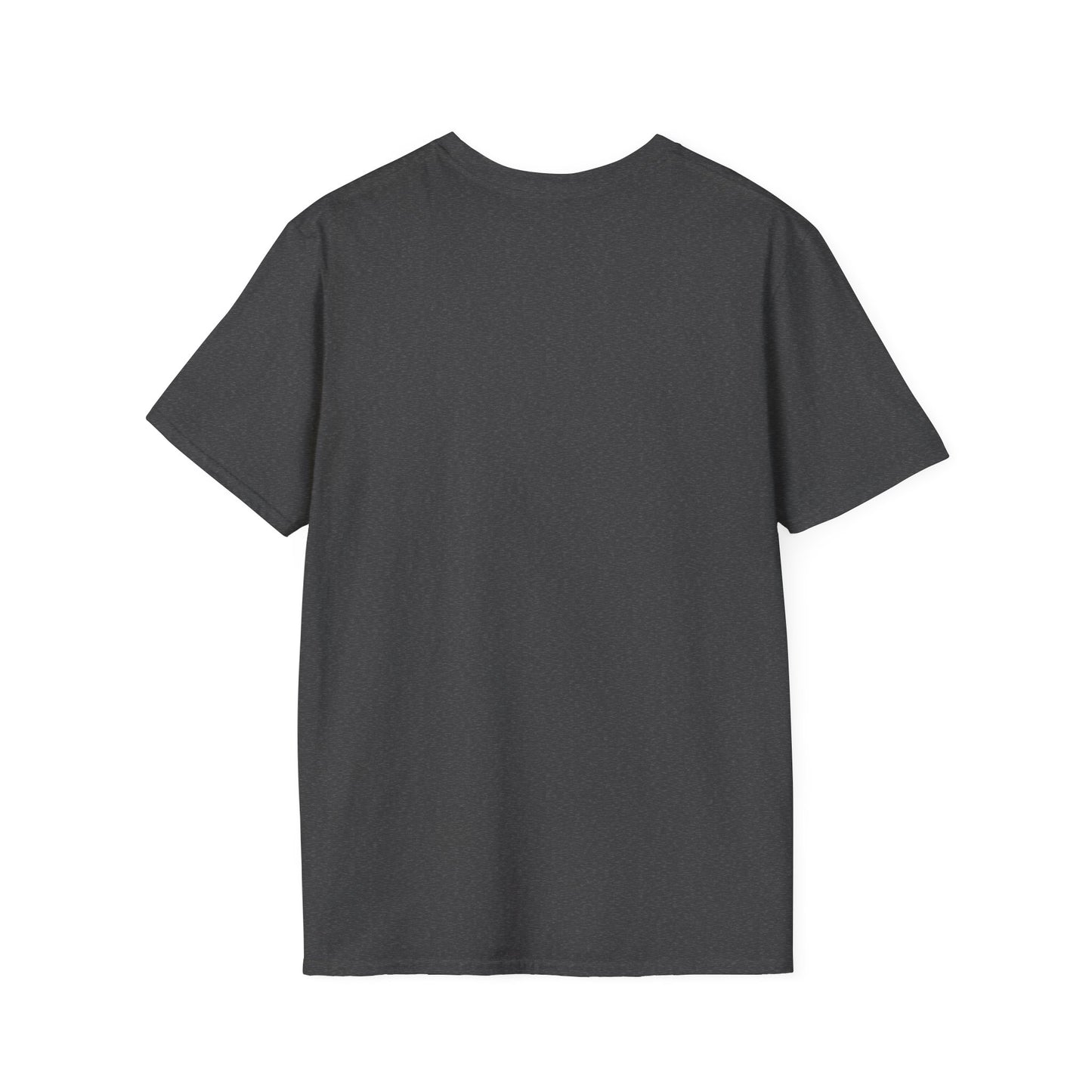 This is the Dark Heather Landing T-Shirt by Lee Hansheng Studios. This is the back of the shirt. There is no illustration or images. The shirt is against a white background.