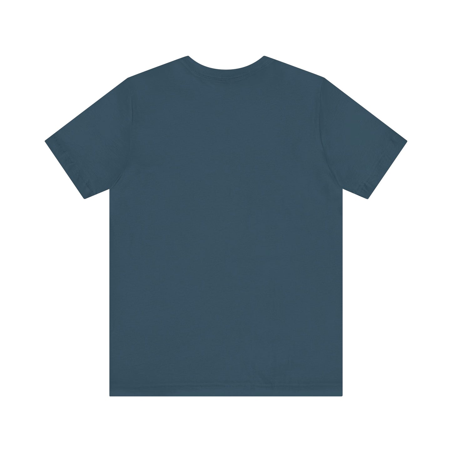 This is the ACI crewneck deep teal t-shirt. It is showcasing the back of it with no print just the color of the shirt. This is a flat back picture.