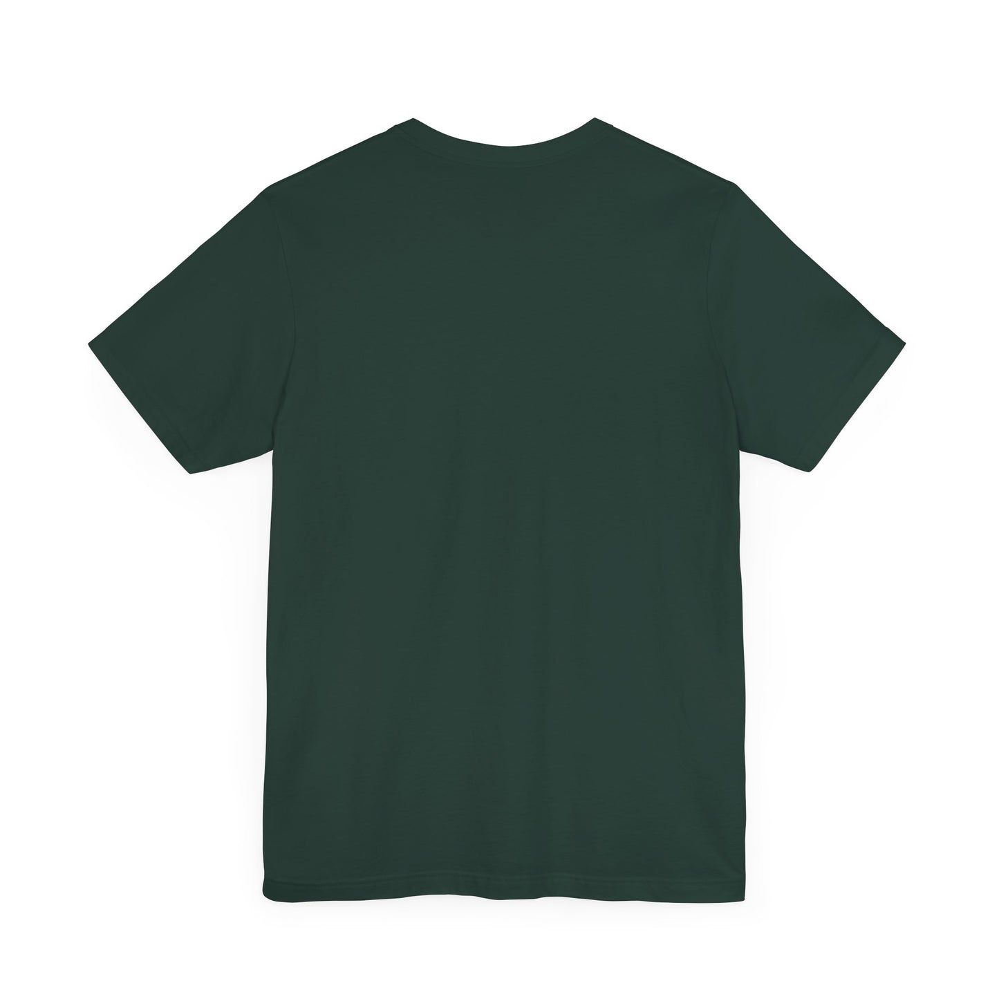 This is the ACI crewneck t-shirt in forest. It is a dark green color. It is showcasing the back of it with no print just the color of the shirt.