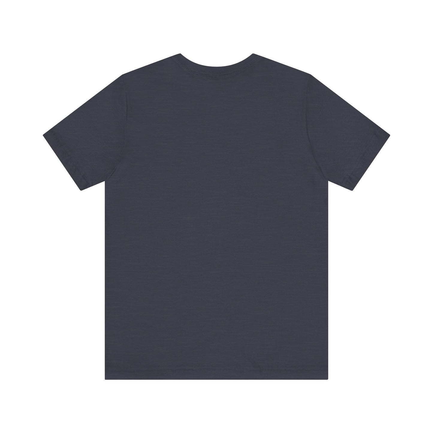 This is the ACI crewneck heather midnight navy t-shirt. It is showcasing the back of it with no print just the color of the shirt. This is a flat back picture.
