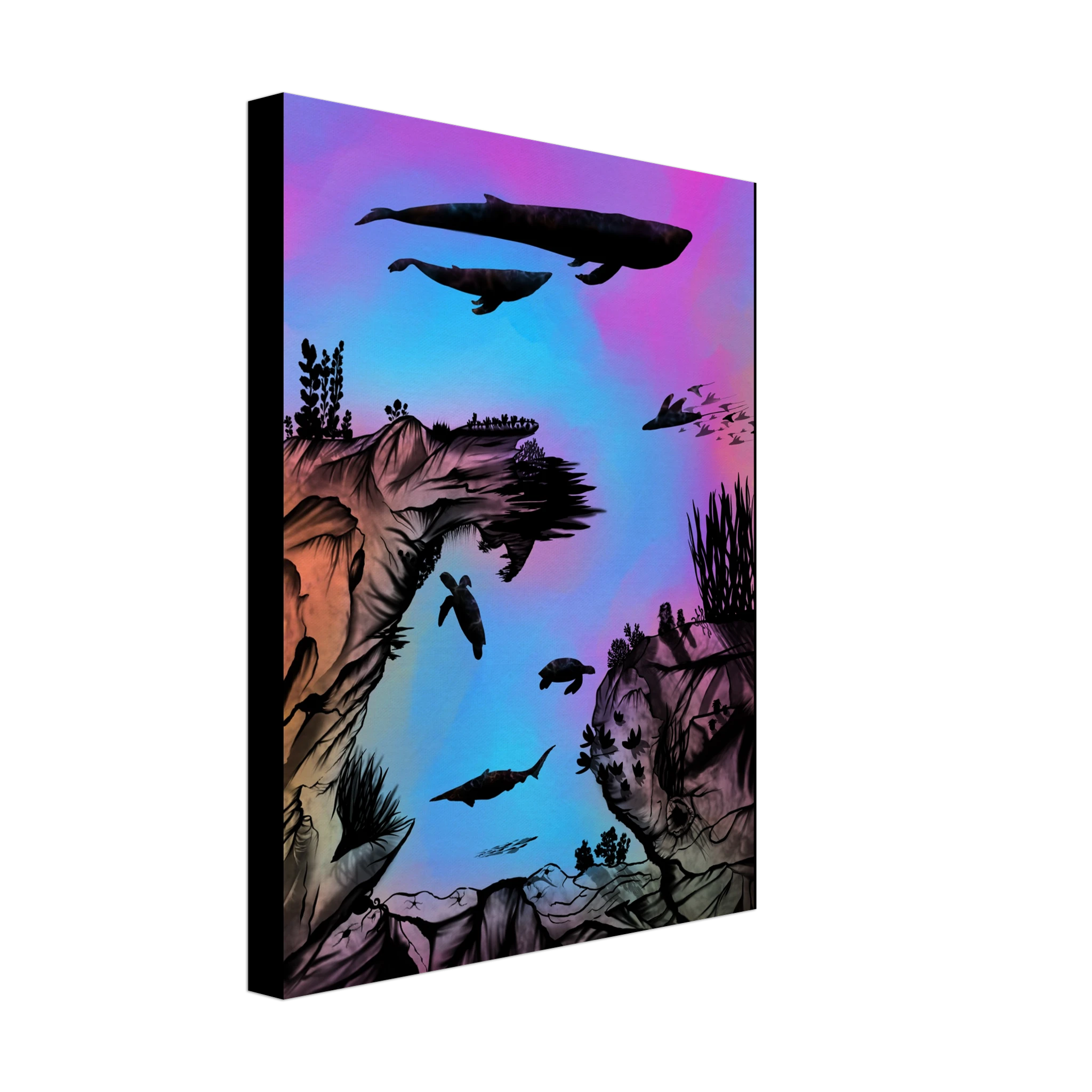 Into the Abyss canvas print by Lee Hansheng Studios, 24x36 inches, textured matte finish, abstract dark ocean scene for wall