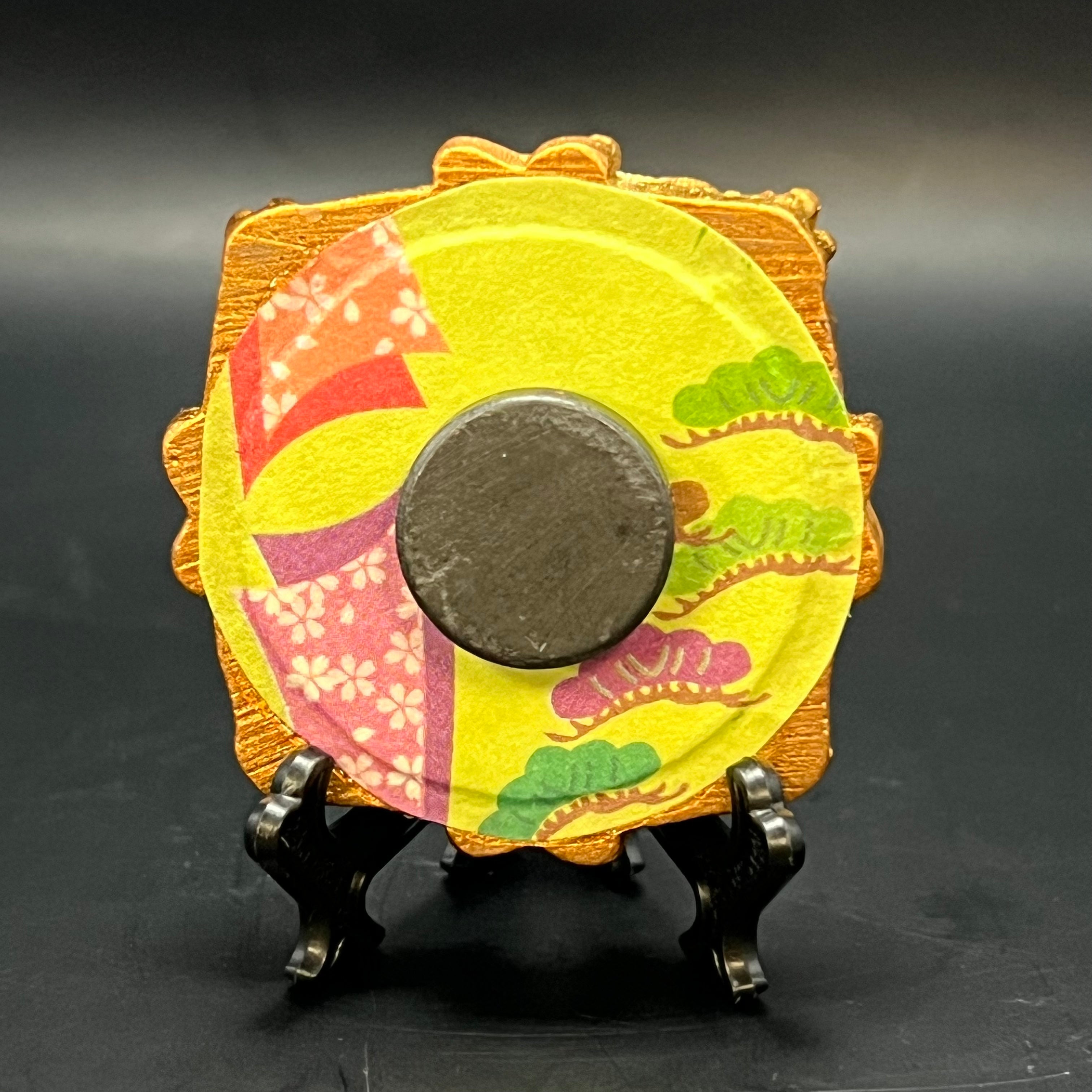 Close-up of the delicate brushstroke texture and subtle color transitions on the Japanese Magnolia Blossom mini painting’s