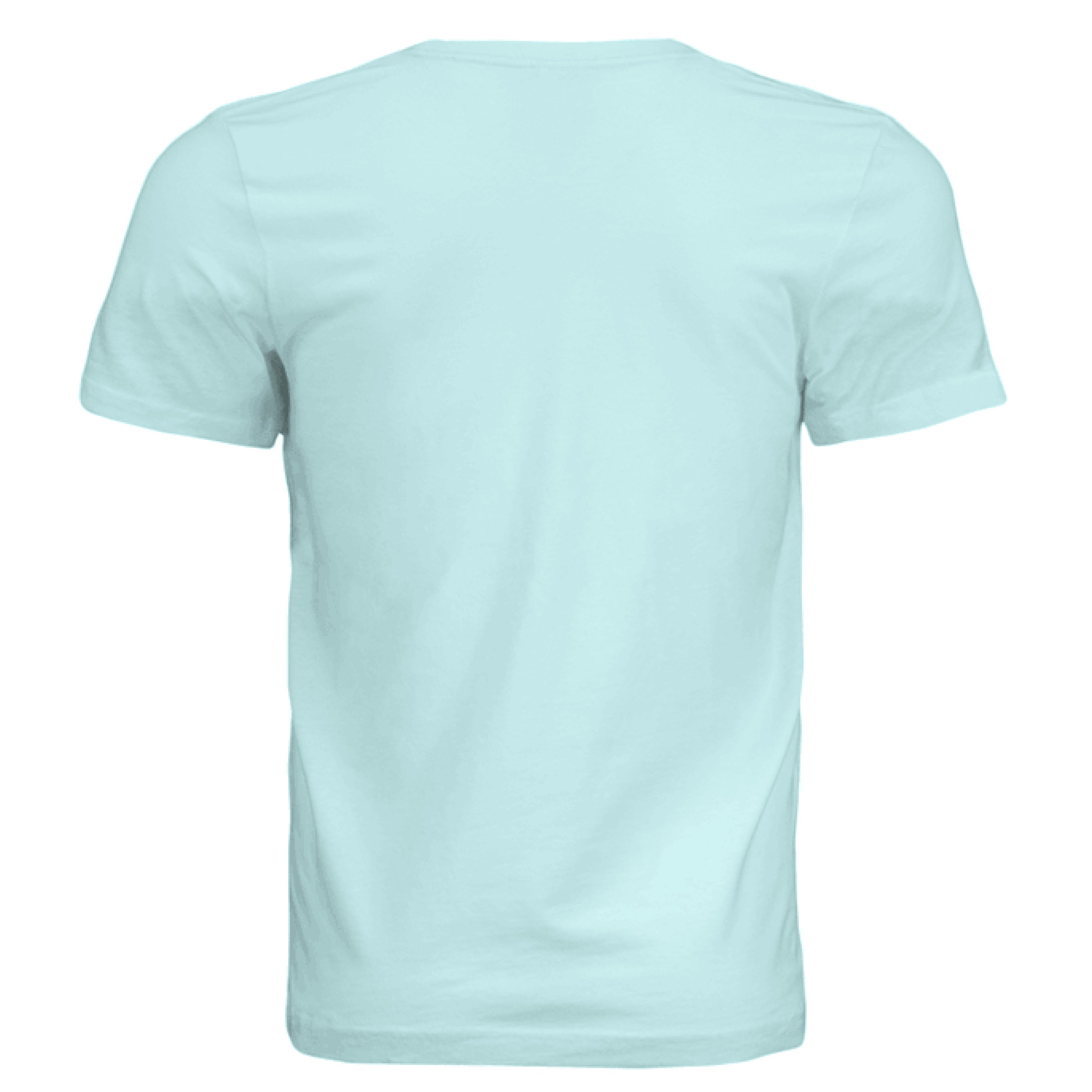 Close-up of the Sakura T-Shirt's soft cotton fabric, showcasing subtle floral print and ribbed crew neckline from a tilted