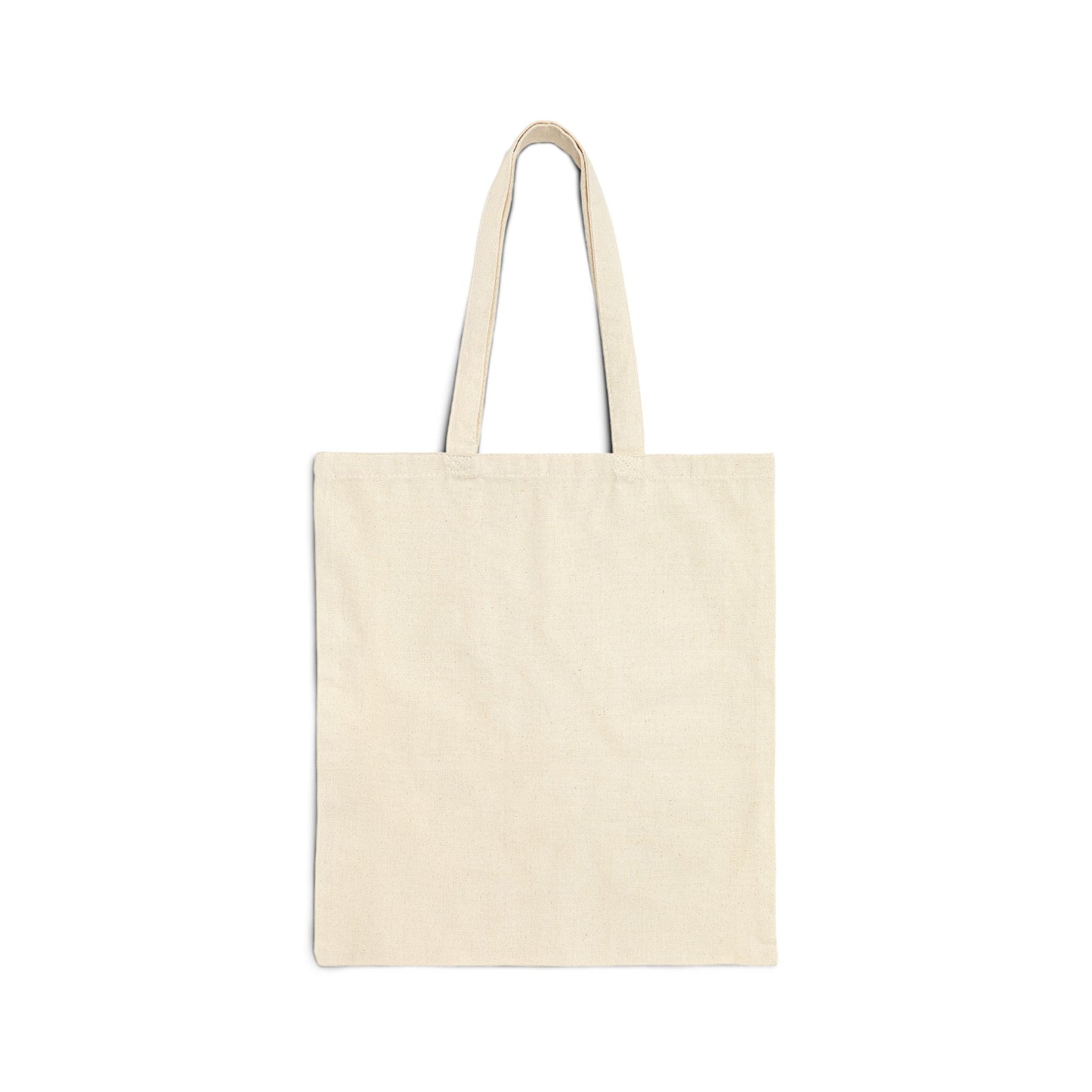 This is the Natural 15" x 16" Miss Amanita Cotton Canvas Tote Bag by Storm Garden Studio. This is the back of the tote and is the color of the tote. There is no illustration on this side. It is an image of the tote against a white background.
