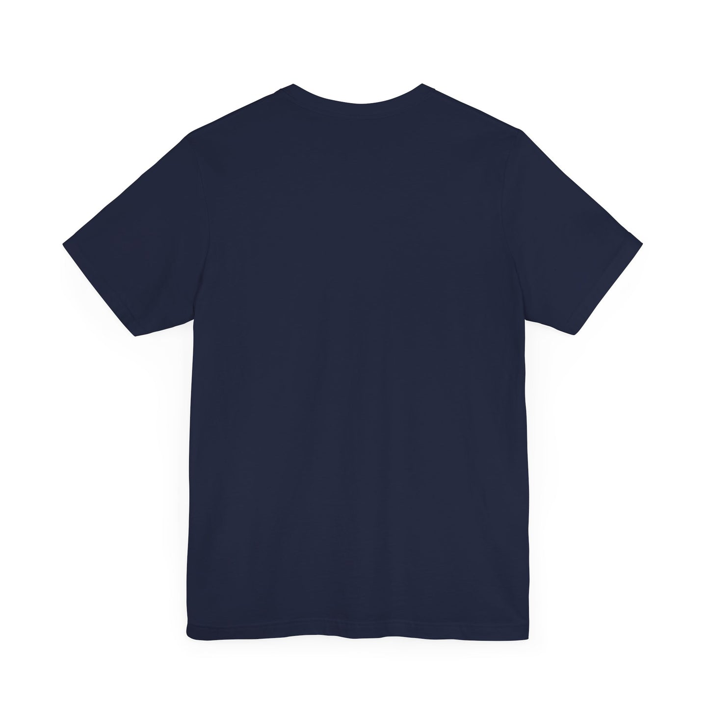 This is the ACI crewneck navy t-shirt. It is showcasing the back of it with no print just the color of the shirt.