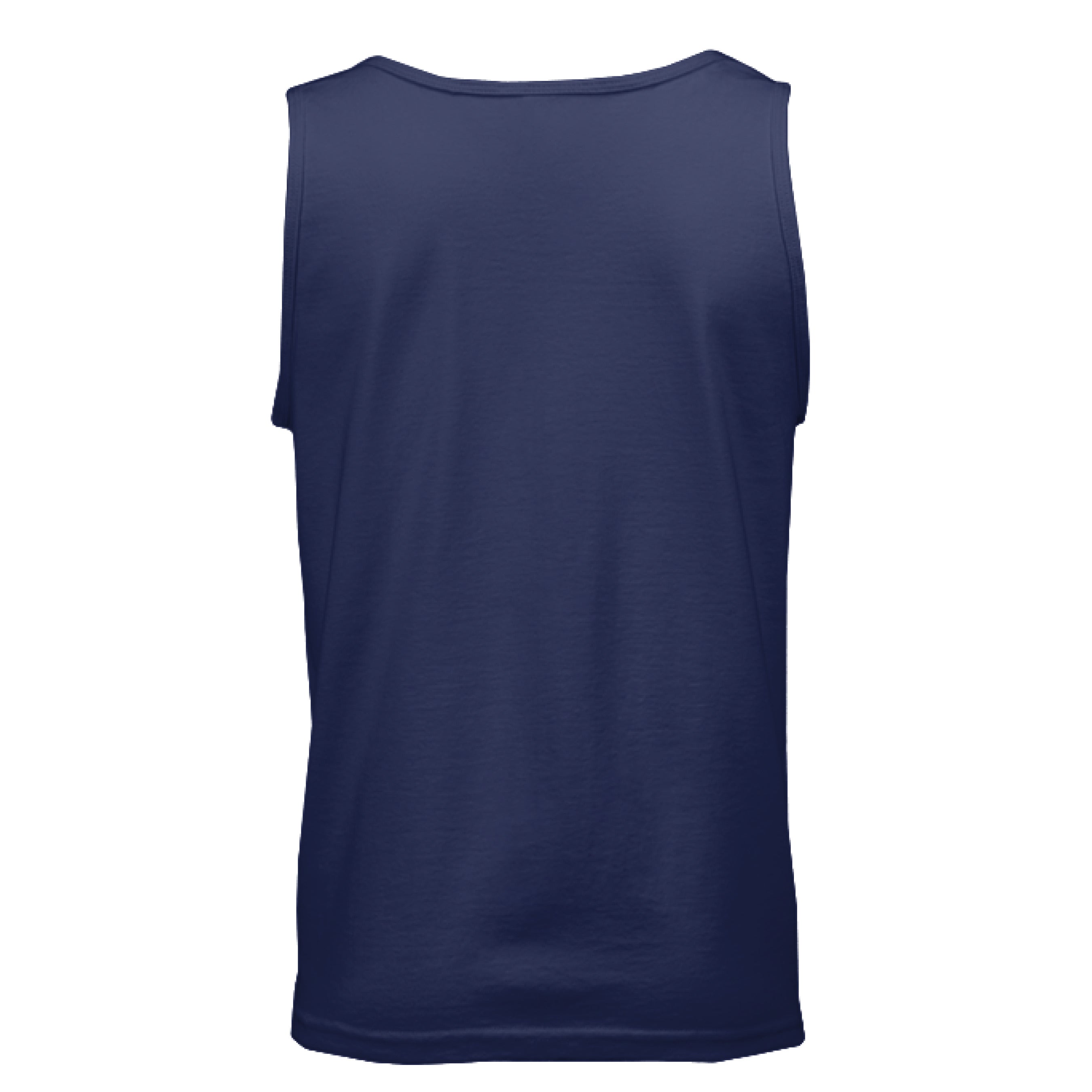 Close-up of the Beach Life Tank's woven cotton fabric showing subtle heathered texture and slim fit silhouette from an