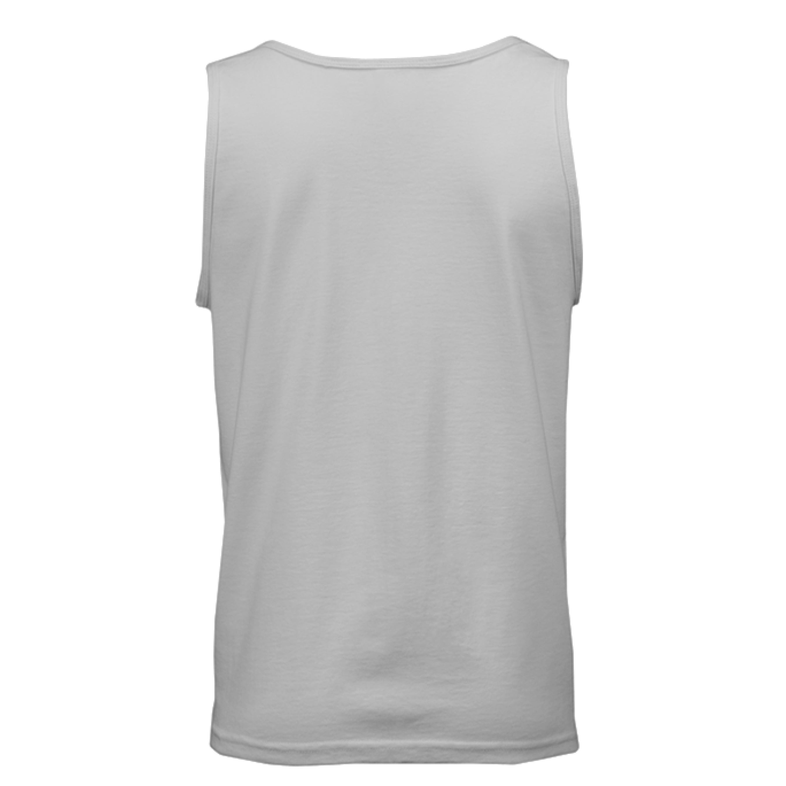 Close-up of the Beach Life tank's soft cotton jersey fabric, showcasing the relaxed fit and vibrant coral color from a