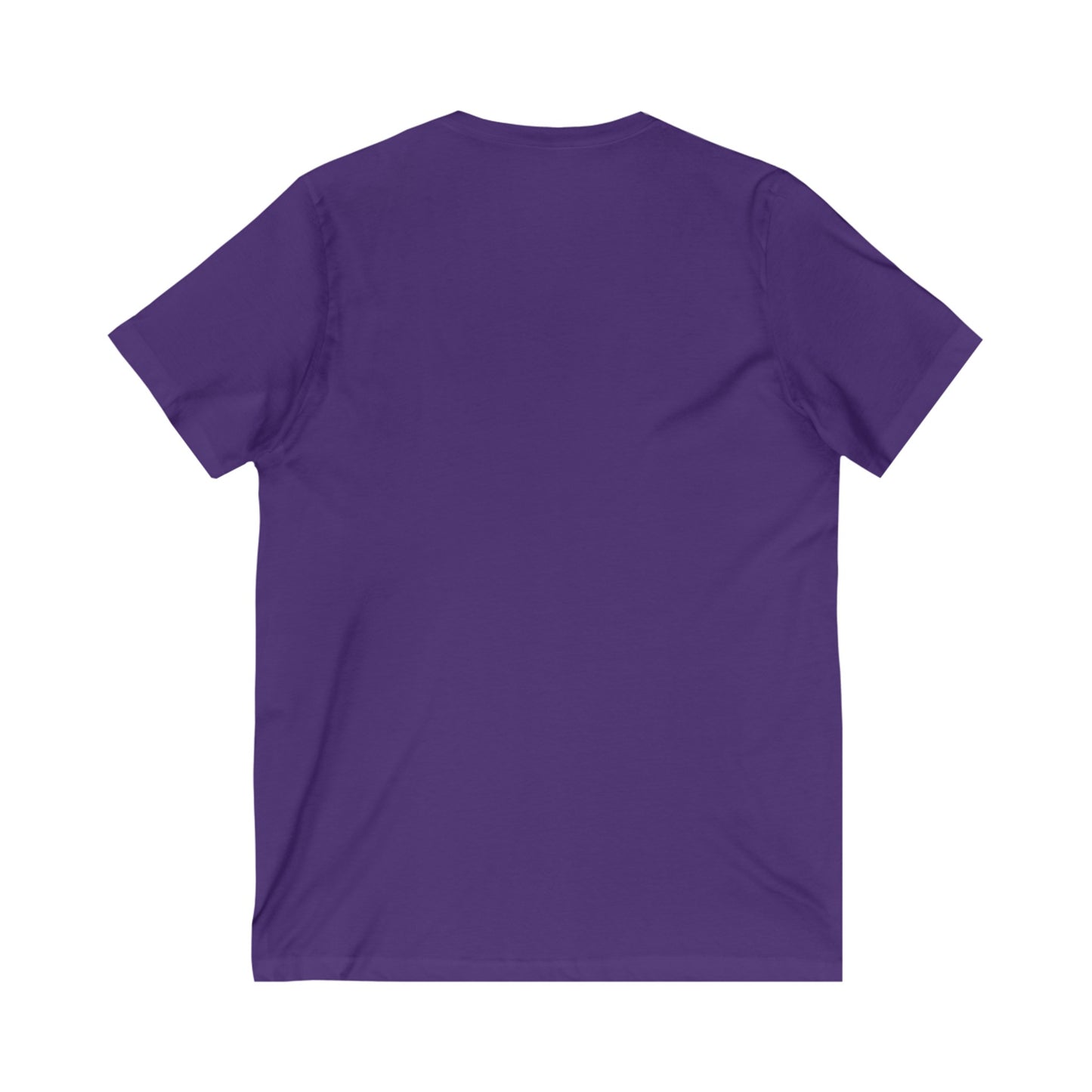 This is the Team Purple Into the Abyss V-Neck Tee by Lee Hansheng Studios. This showcases the back of the tee. There is no illustrations or images. It is against a white background.