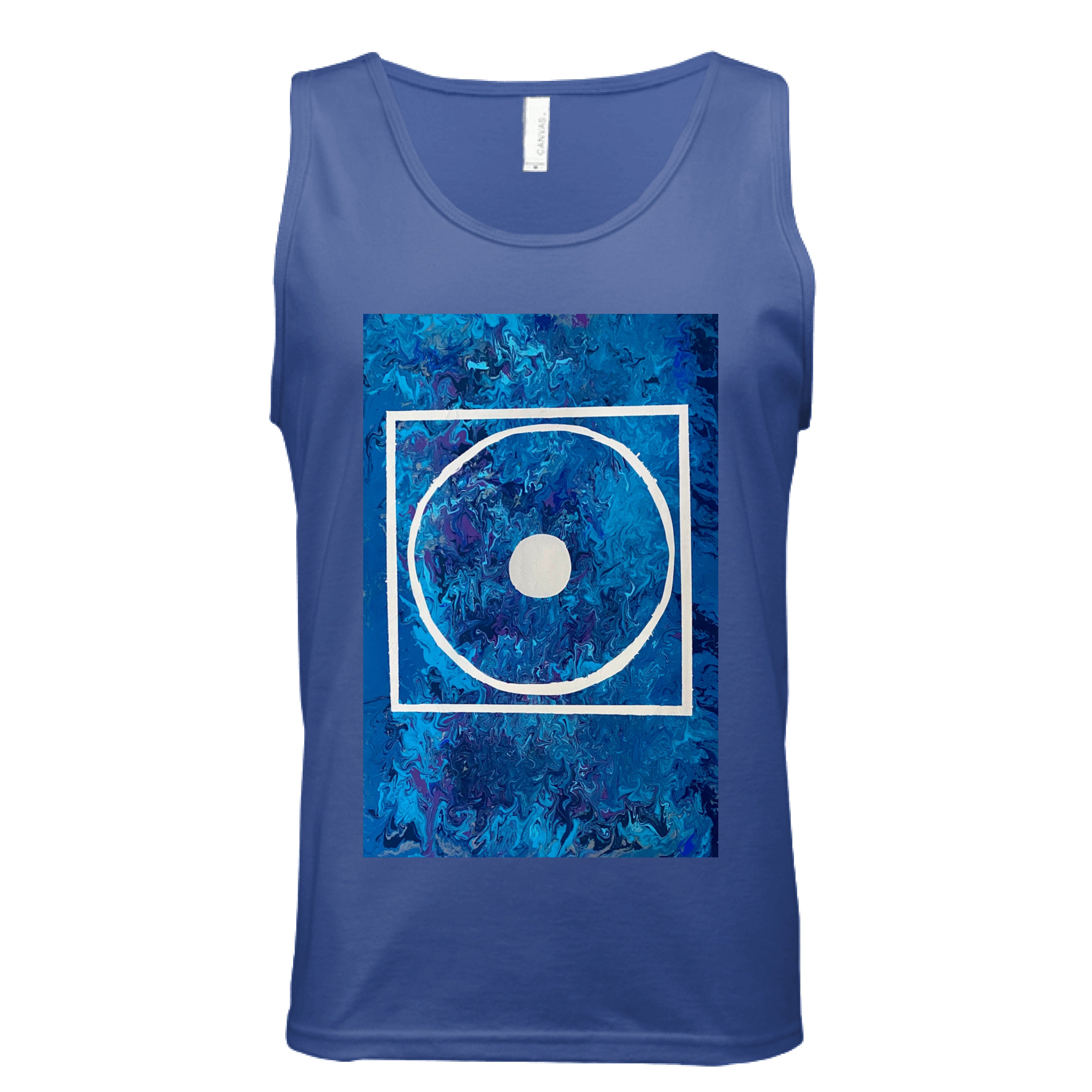 Close-up of the Big Low Tank's softly textured cotton fabric in vibrant slate gray, highlighting the subtle heathered