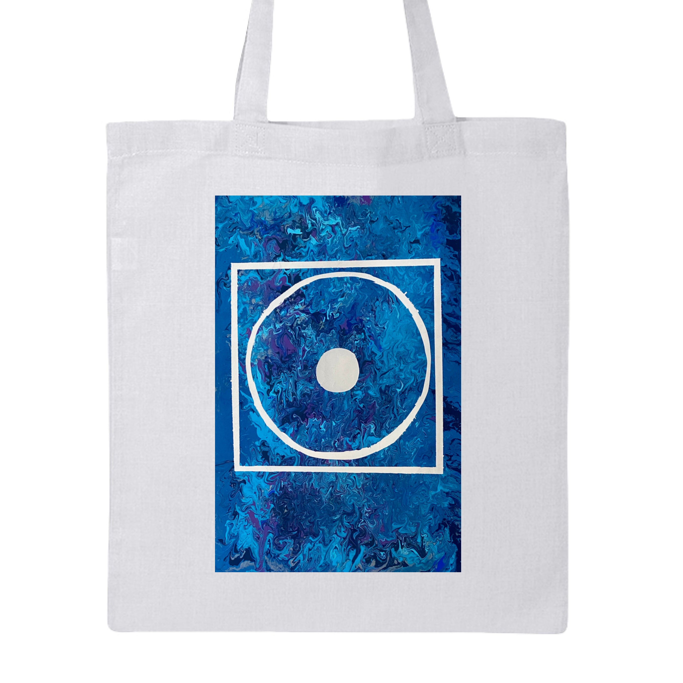 Big Low canvas tote bag with sturdy cotton handles, storm gray color, measuring approximately 16x14 inches, by The Art