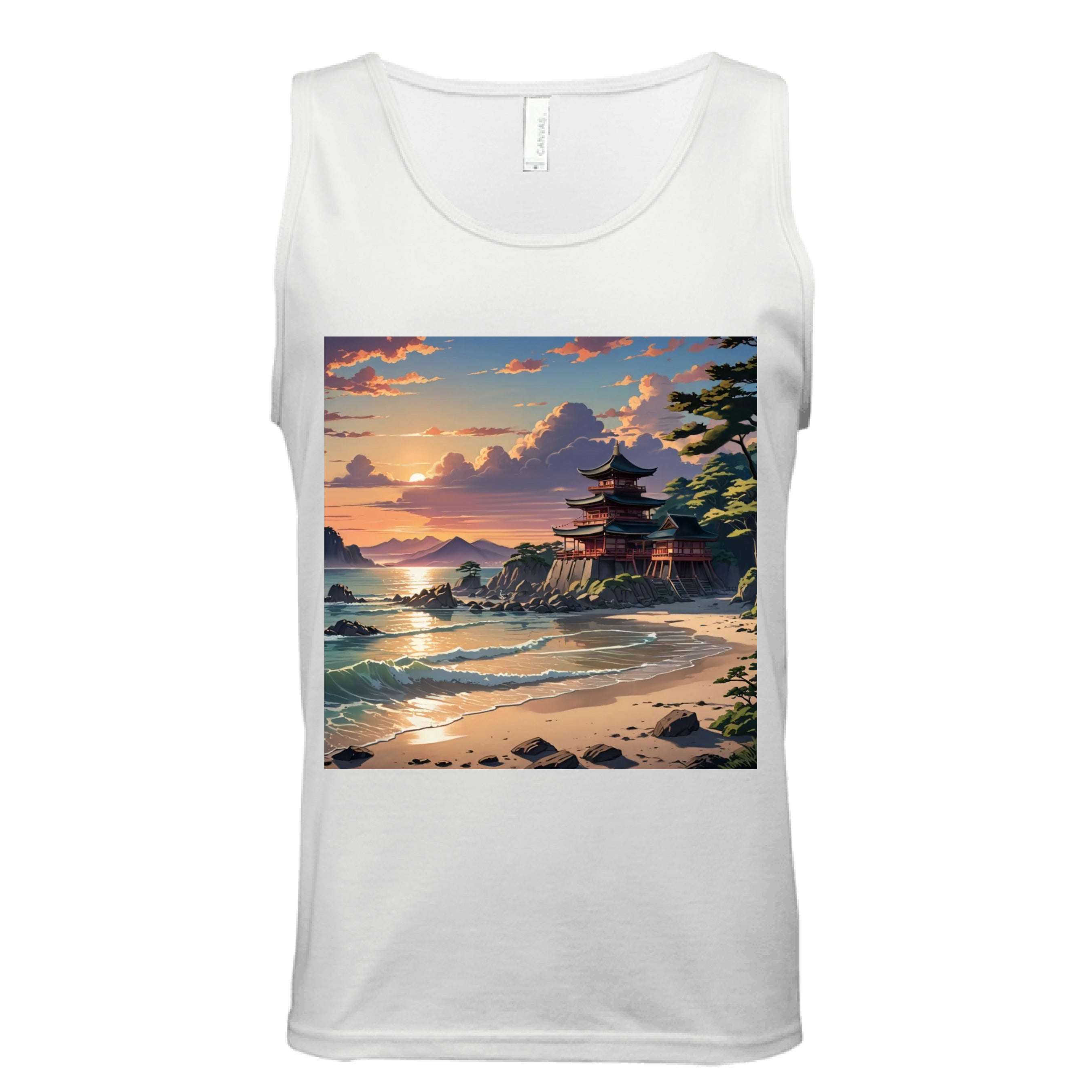 Temple of Peace Tank top by The Art Collective International, regular fit, white cotton blend with subtle Temple Series