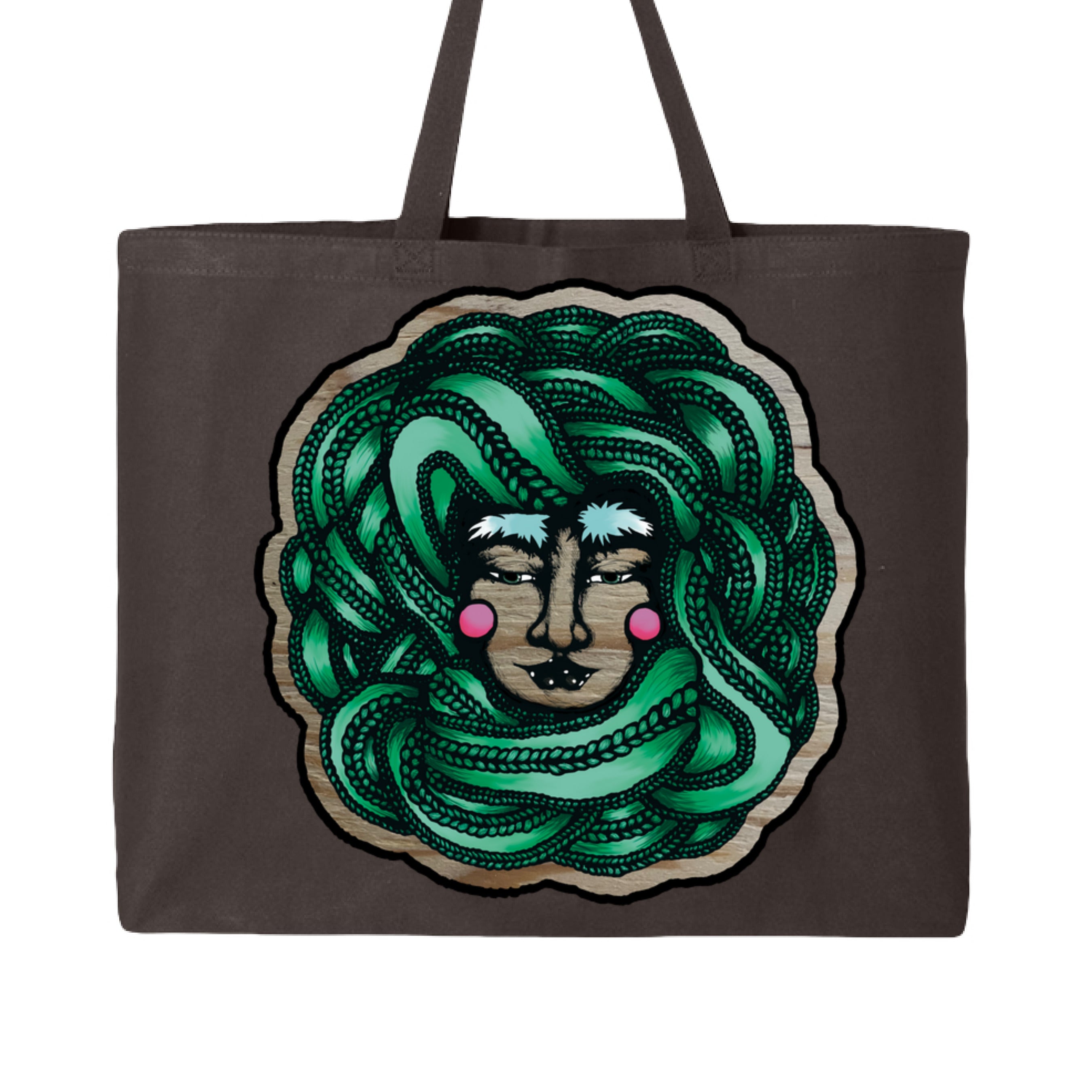 Close-up of the Winter Goddess Jumbo Tote’s textured faux leather surface with subtle embossed floral patterns and