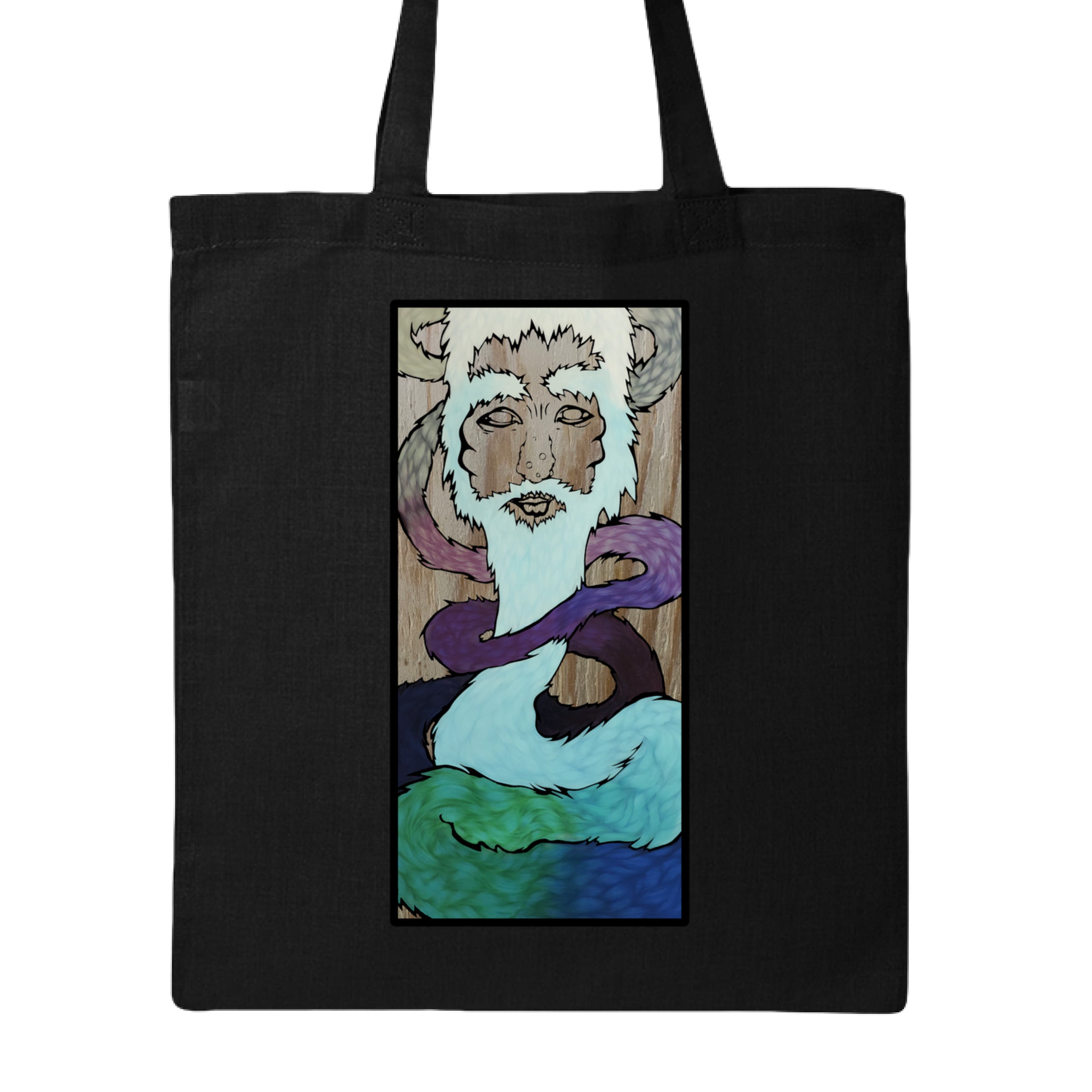 Close-up of the tote bag’s textured cotton canvas fabric with reinforced leather handles and subtle stitching details.