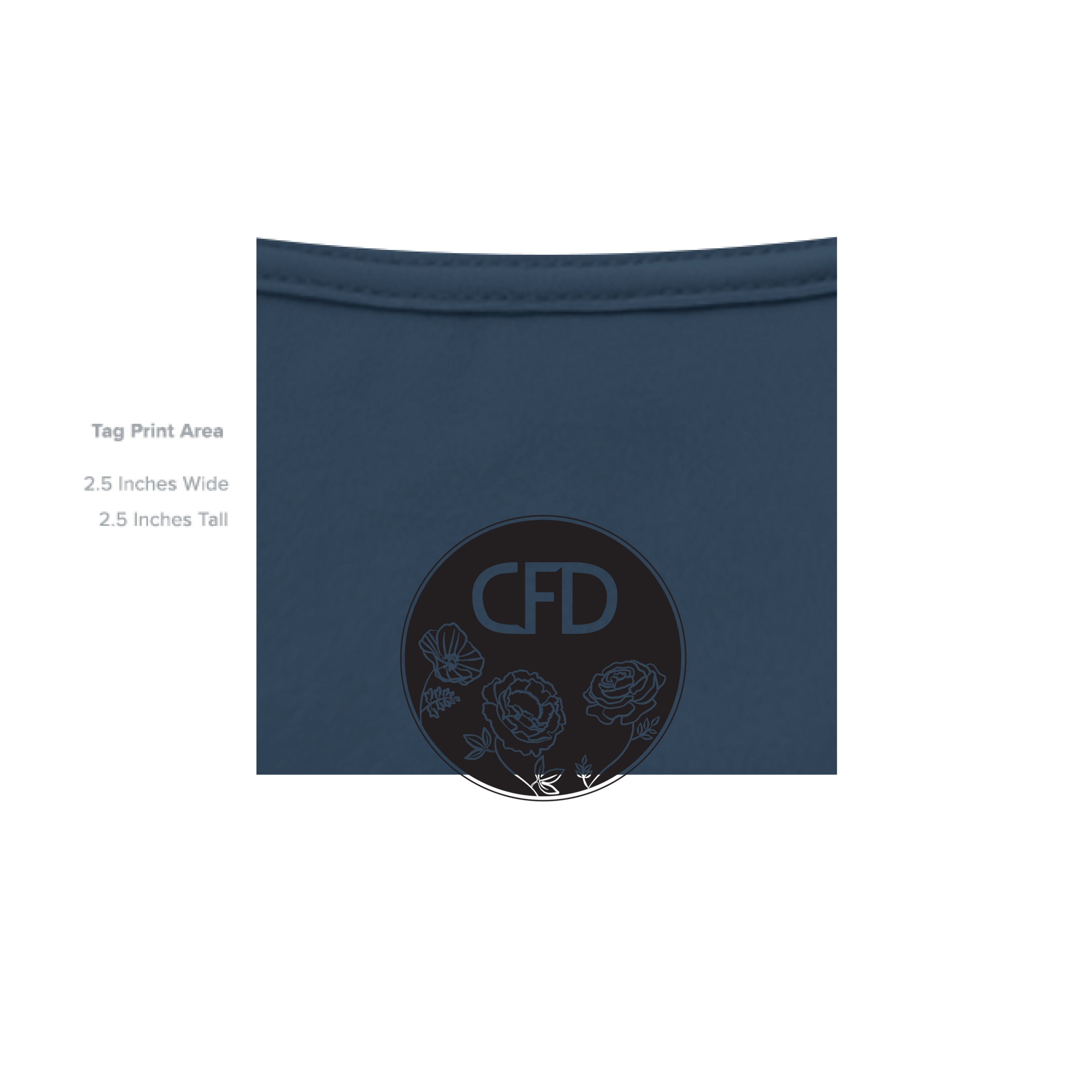 Close-up of the Sun & Moon T-Shirt's heather navy fabric highlighting the soft, relaxed fit and subtle textured pattern at