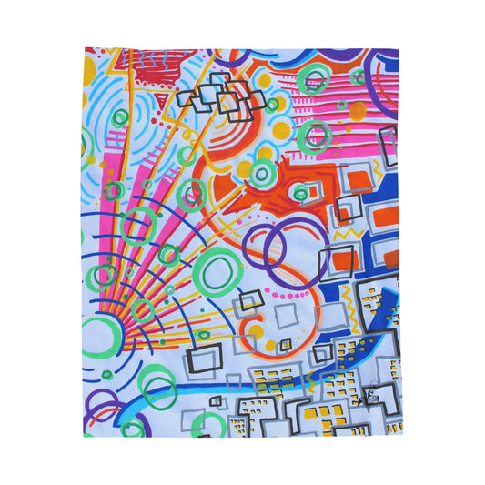The City- Velveteen Plush Blanket