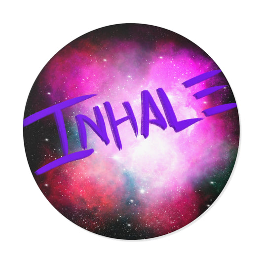 INHALE - Round Vinyl Stickers