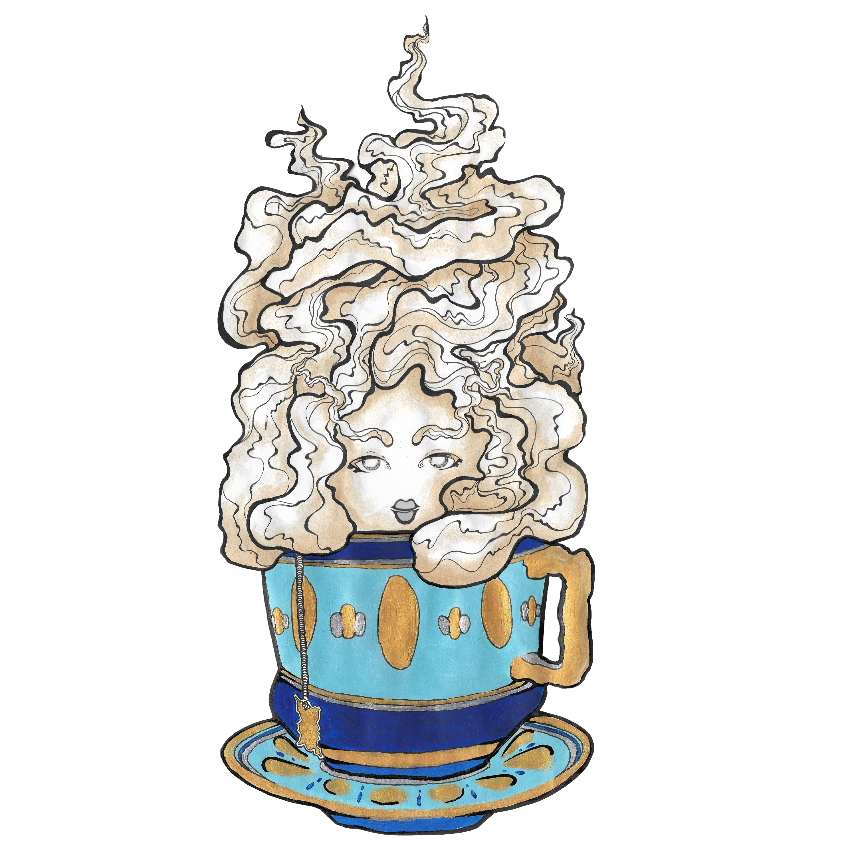 Close-up of the vibrant, colorful sticker design showcasing detailed hand-drawn sprites and playful typography