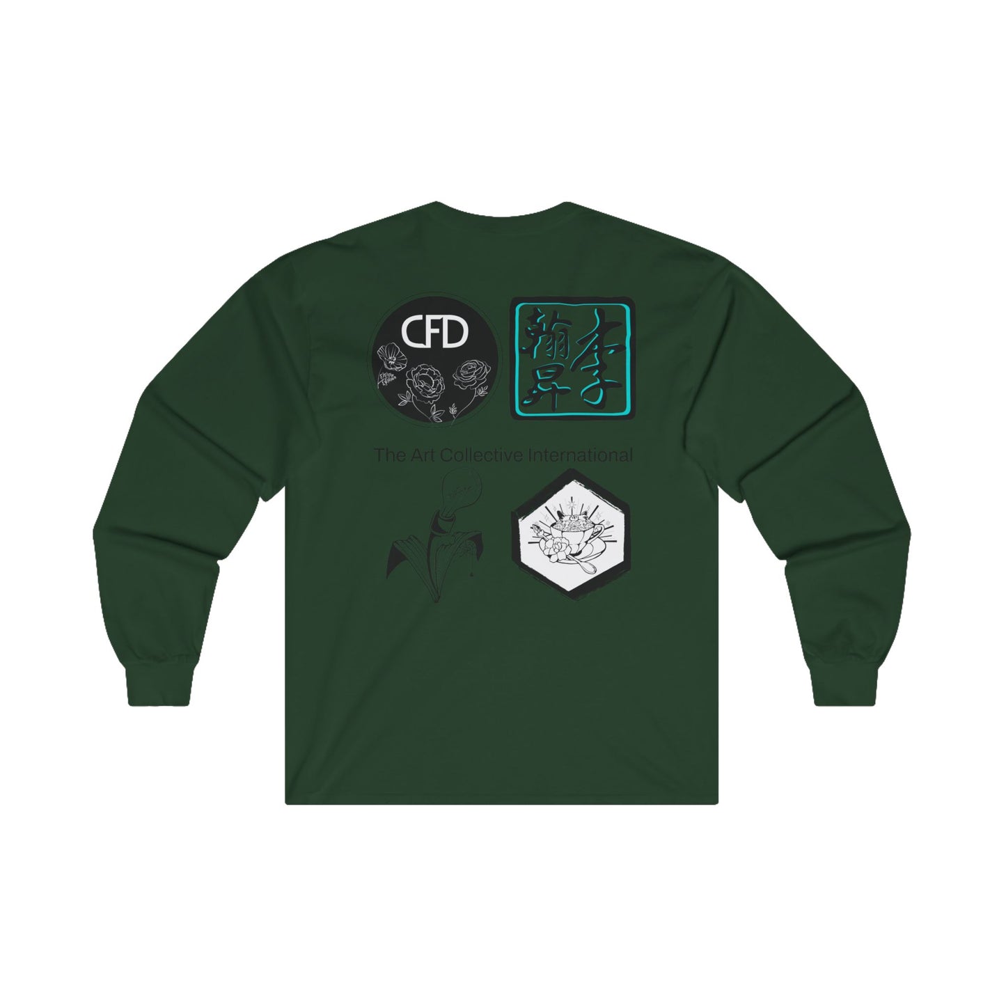 Forest green long sleeve. It has the ACI logo with 4 studios on the back.