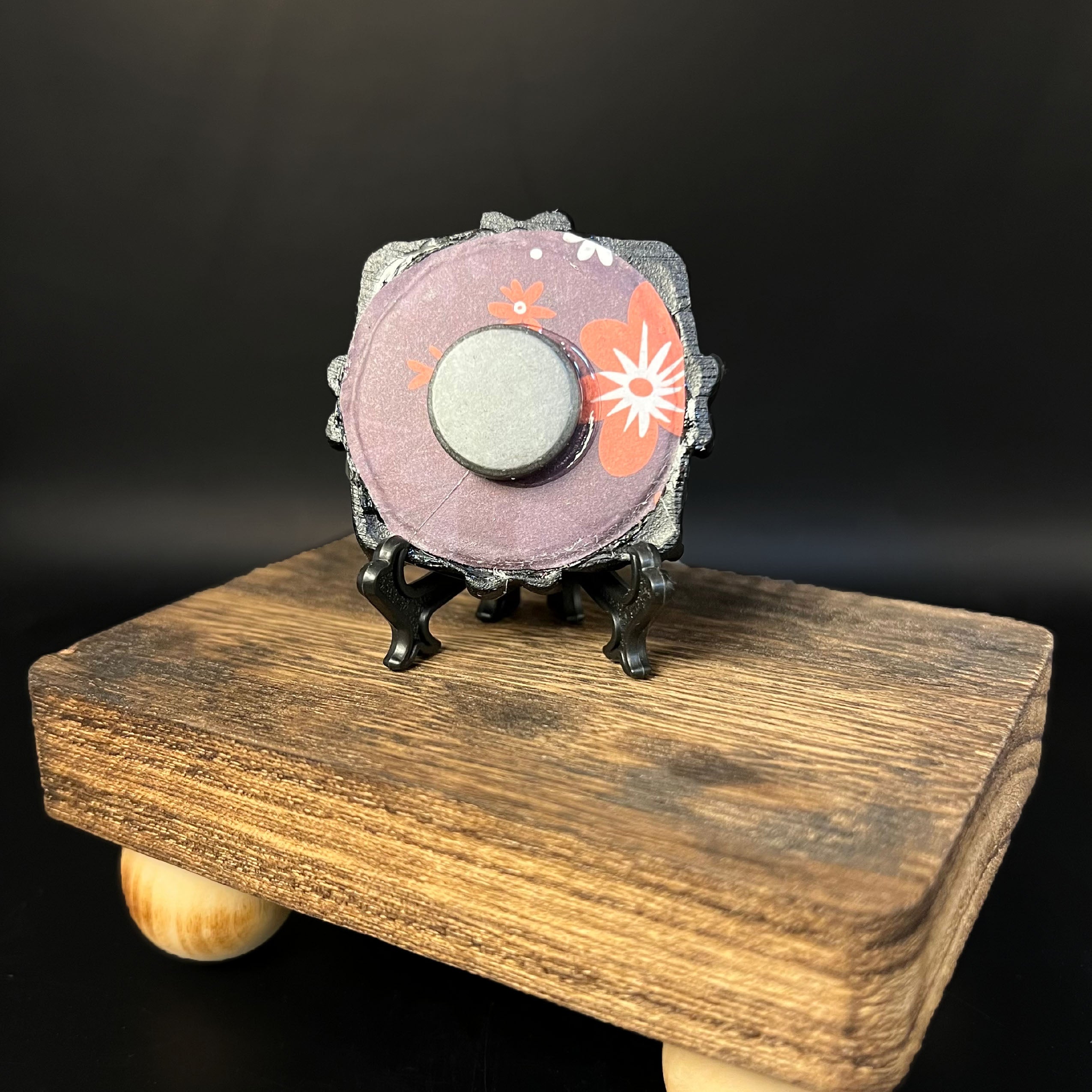 Close-up of Glistening Web miniature’s textured surface, highlighting intricate web-like patterns and fine brushstroke