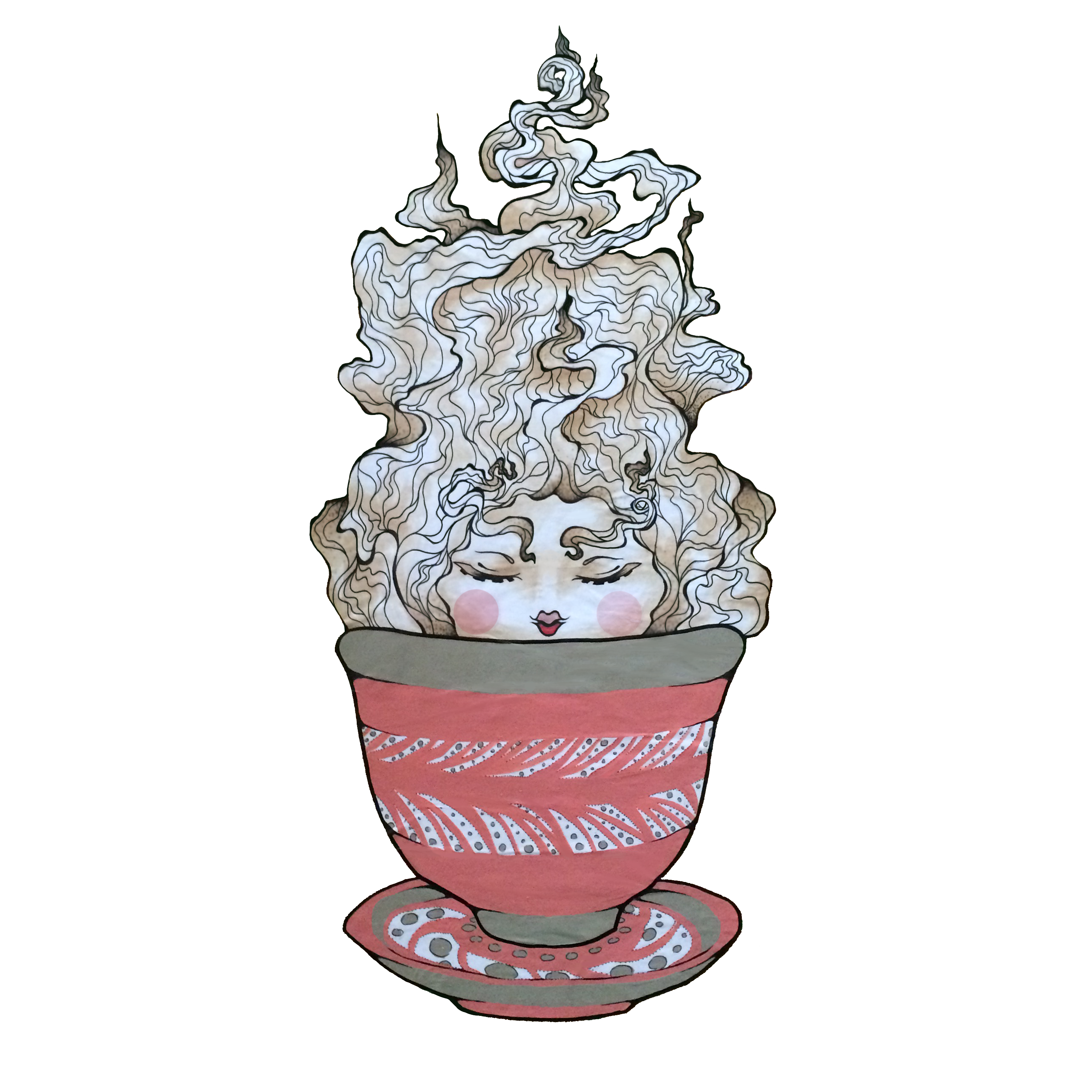 Close-up of the vibrant, colorful tattoo-style design on the 3" Vinyl Sticker, highlighting intricate line work and bold