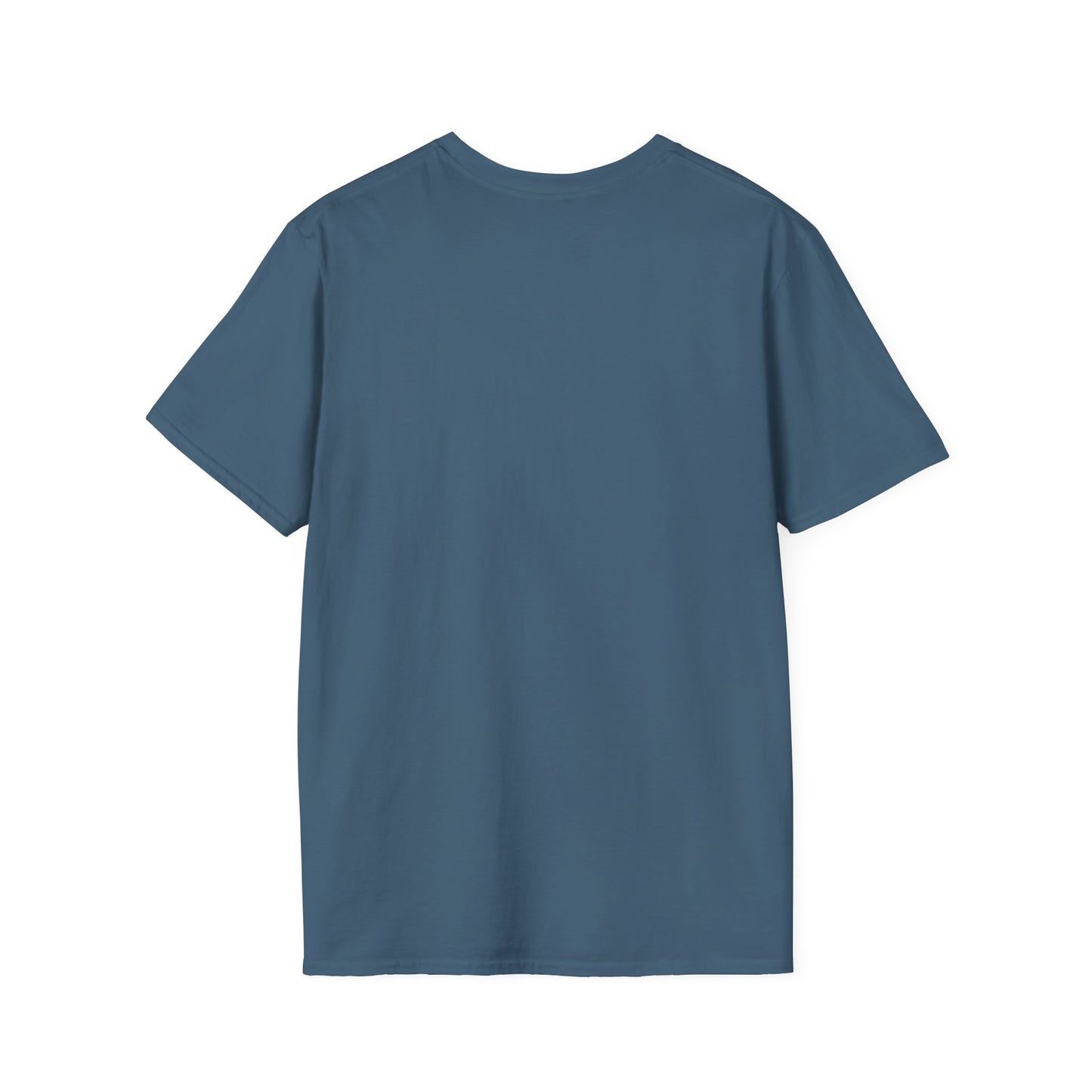 This is the Indigo Blue English Breakfast Tea T-Shirt by Chris Foster Design. It comes in sizes XS-5XL. This is an image of the back of the t-shirt. There is no illustration on the back. The shirt is against a white background.