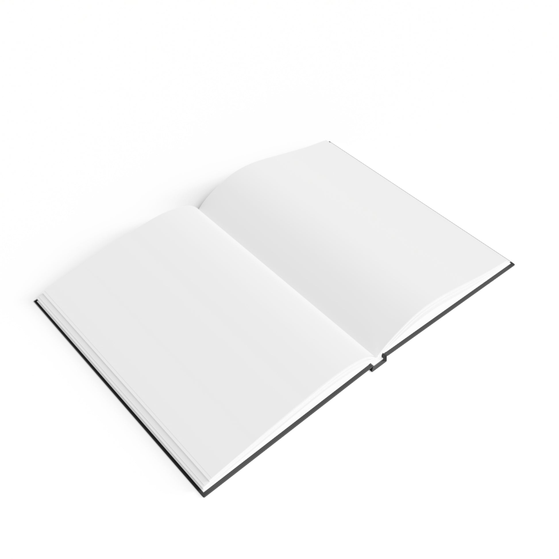 The vibrant Into The Abyss Illustrated hard back journal is filled with high quality unlined paper. blank white pages fill notebook. Unlined journal opened on an all white surface with black trim on edges.