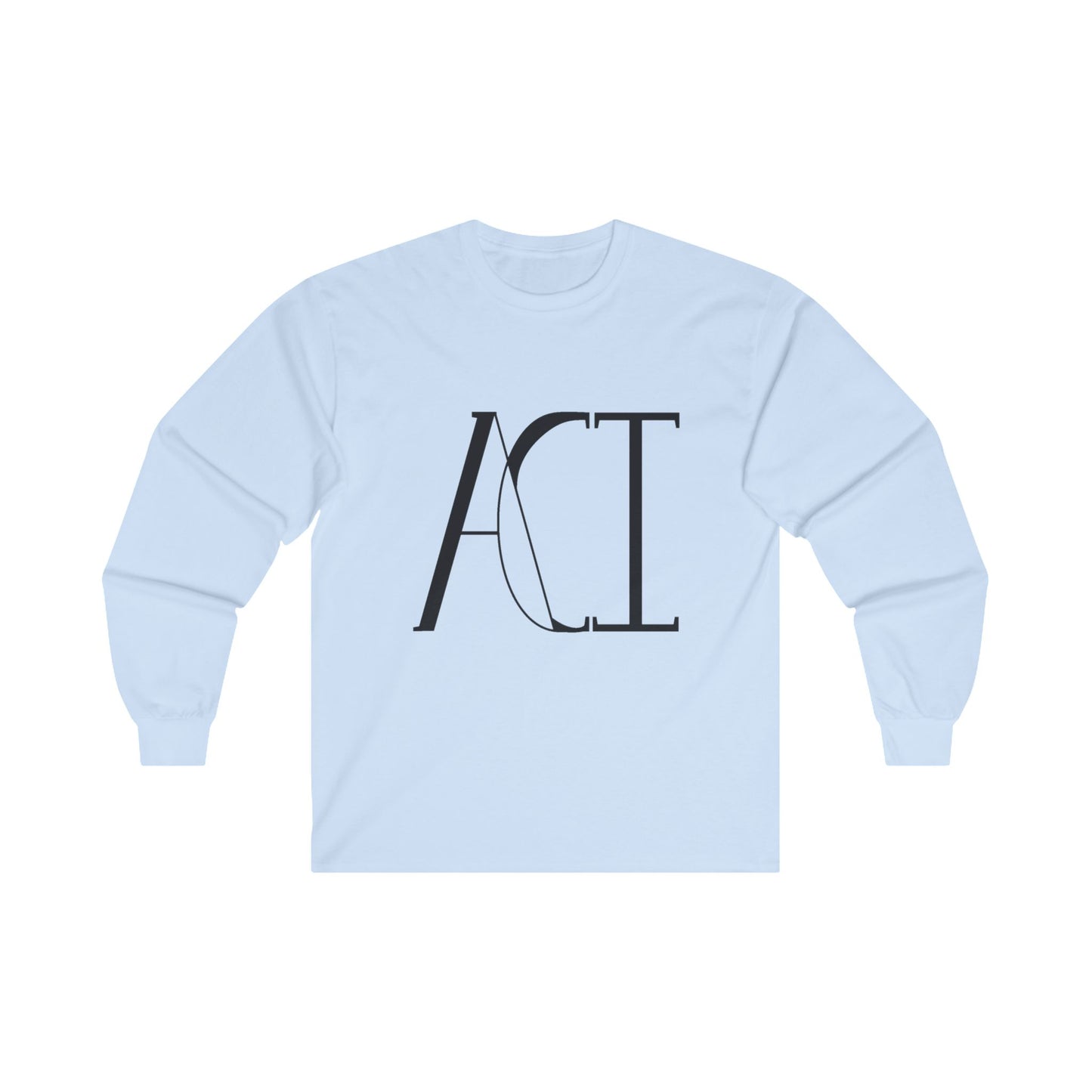 The long sleeve has the ACI logo on the front and is light blue.