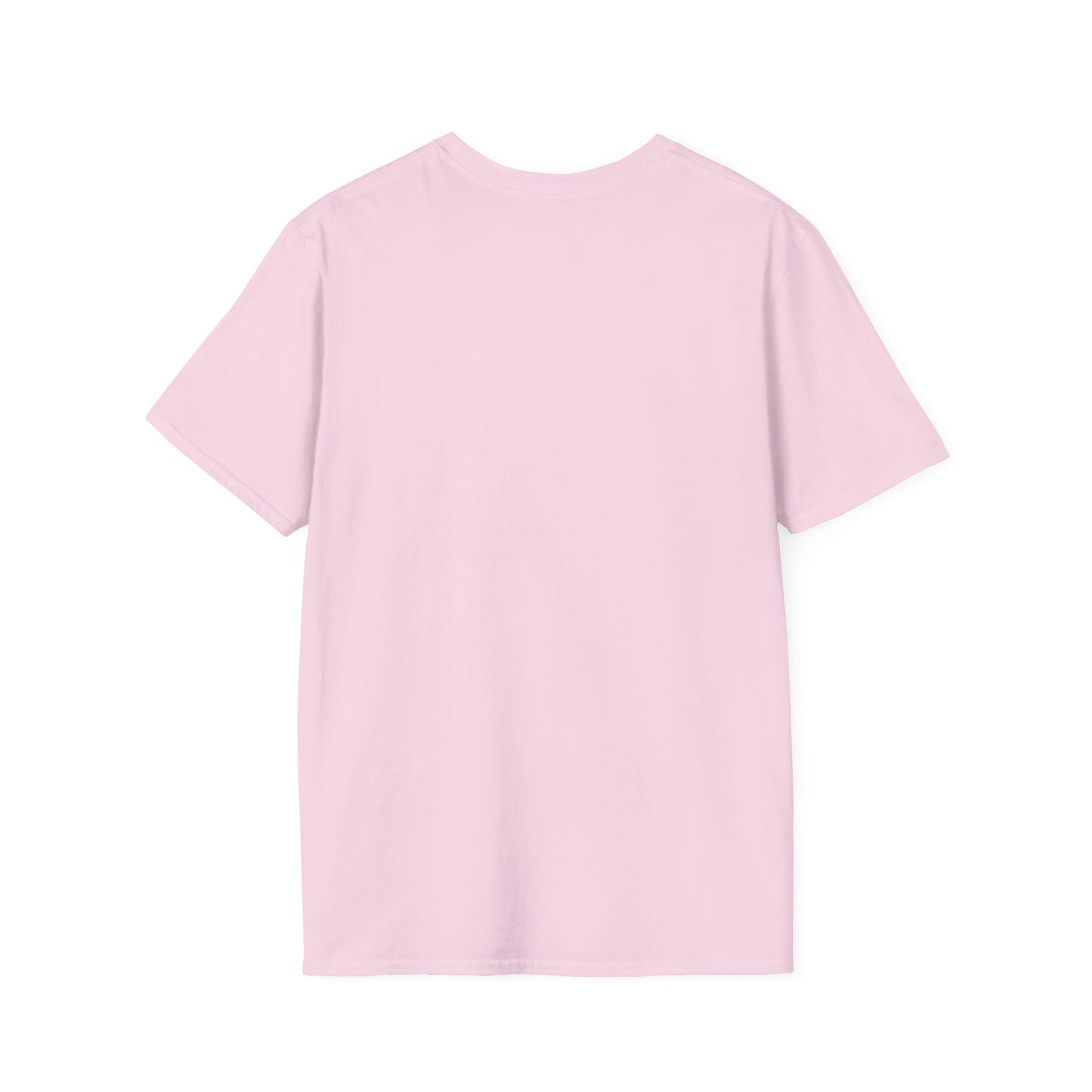 This is the Light Pink English Breakfast Tea T-Shirt by Chris Foster Design. It comes in sizes XS-5XL. This is an image of the back of the t-shirt. There is no illustration on the back. The shirt is against a white background.