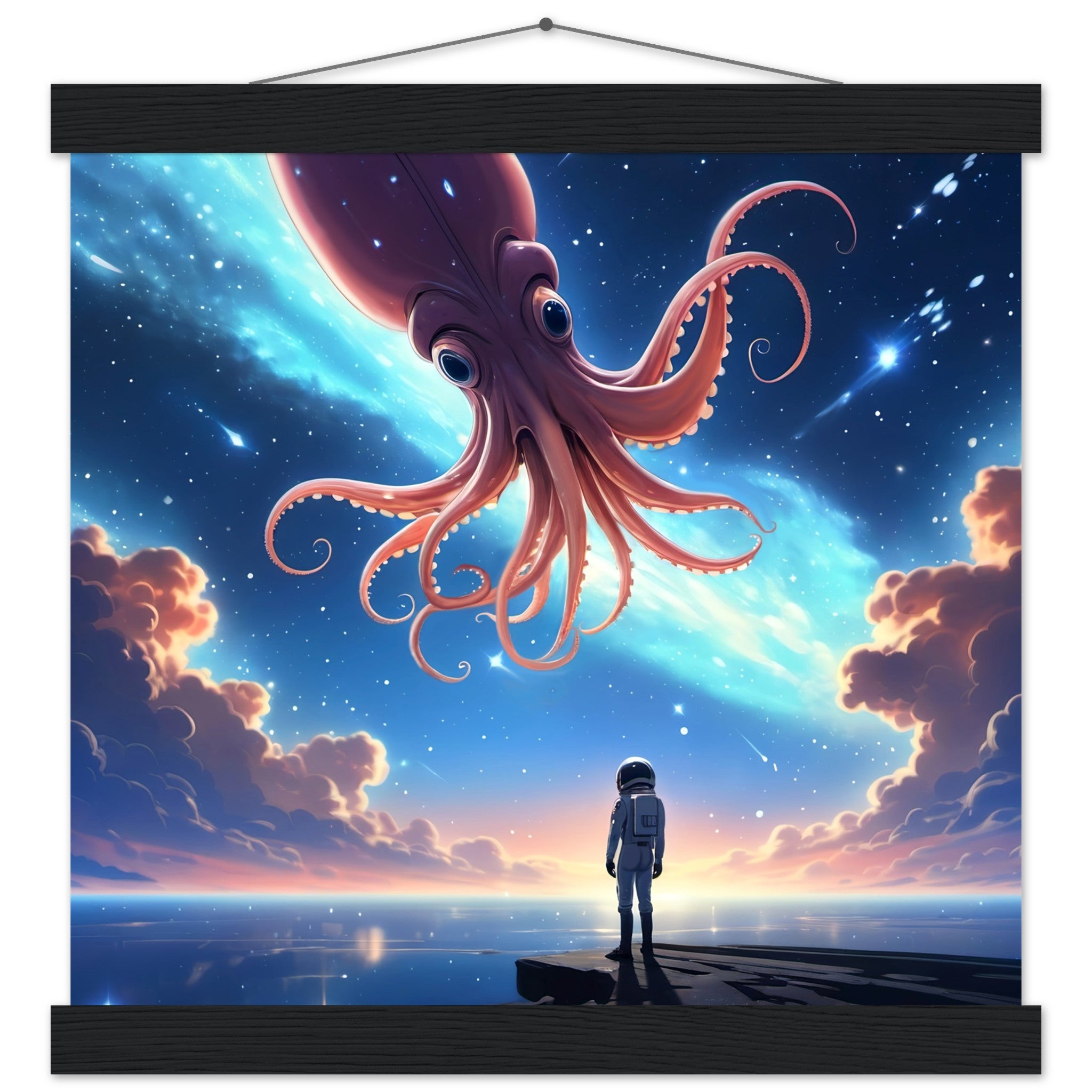 The Star Maker poster featuring celestial dreamscape artwork with a hanger, printed on matte paper by Lee Hansheng Studios