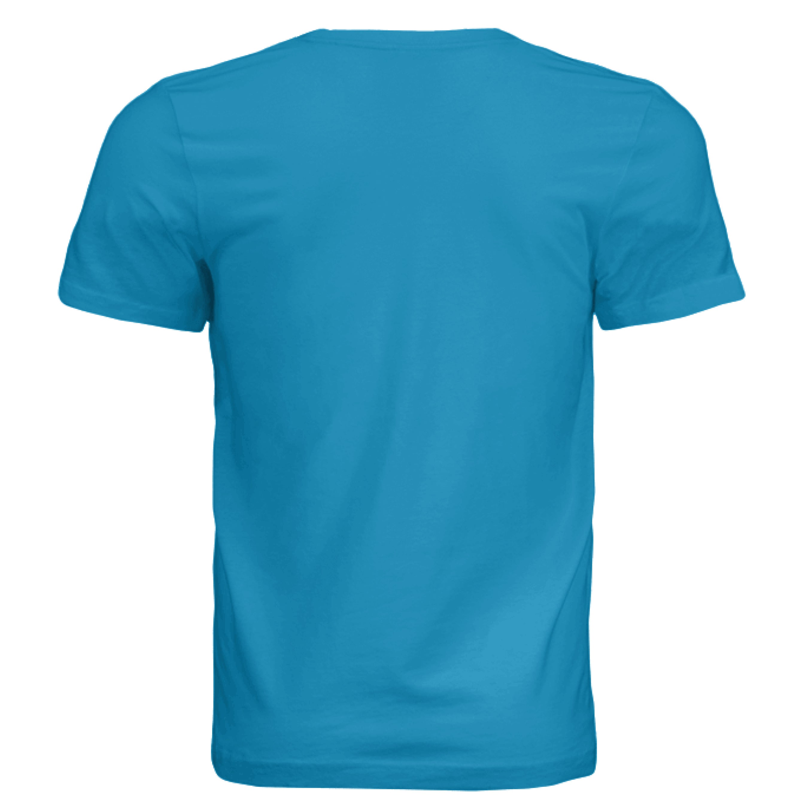 Close-up of the Beach Life T-Shirt's soft cotton fabric showing relaxed fit and short sleeves in vibrant turquoise color
