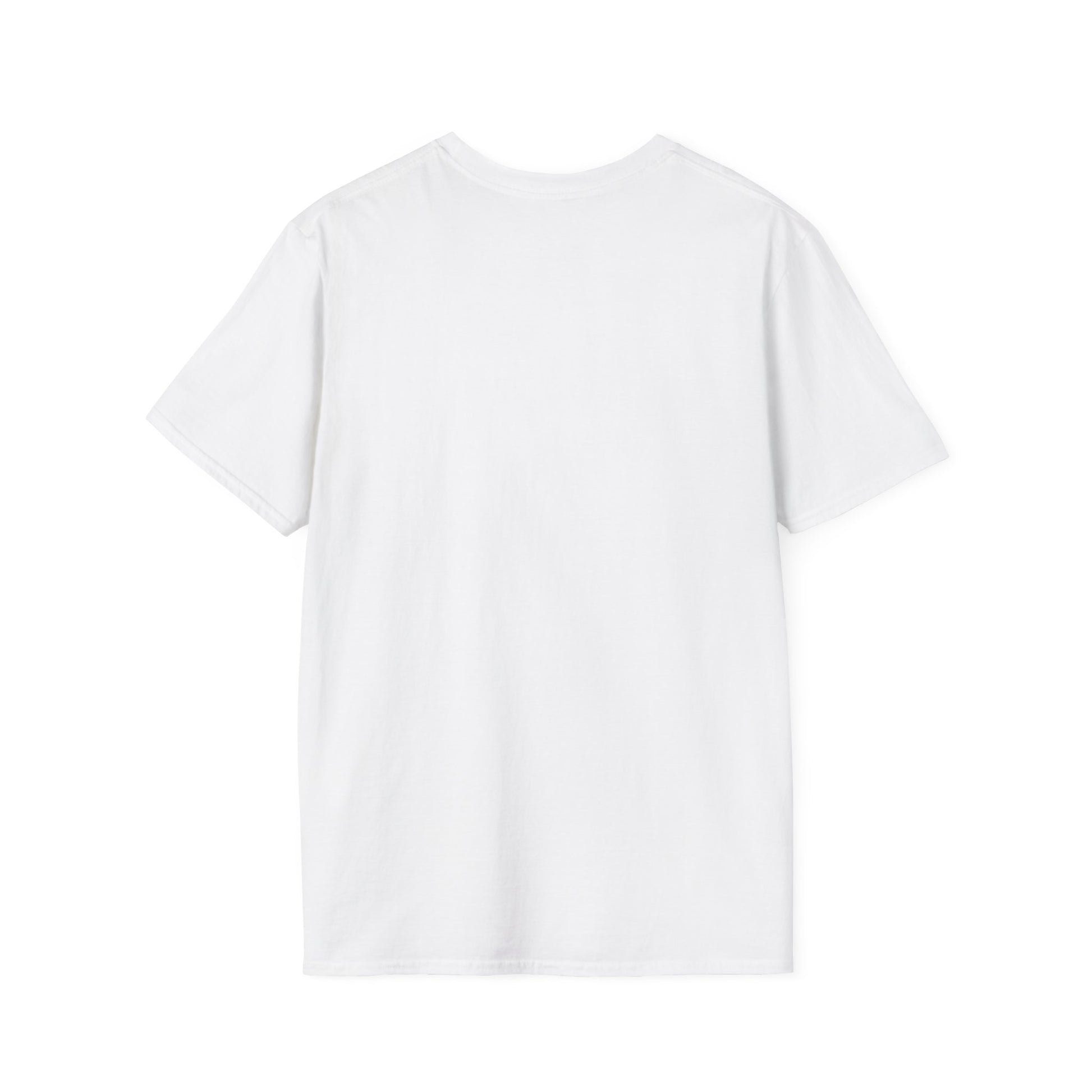 This is the White A Glance T-Shirt by Lee Hansheng Studios. This is the image of the shirt from the back. There is no image or illustrations. The t-shirt is against a white background.